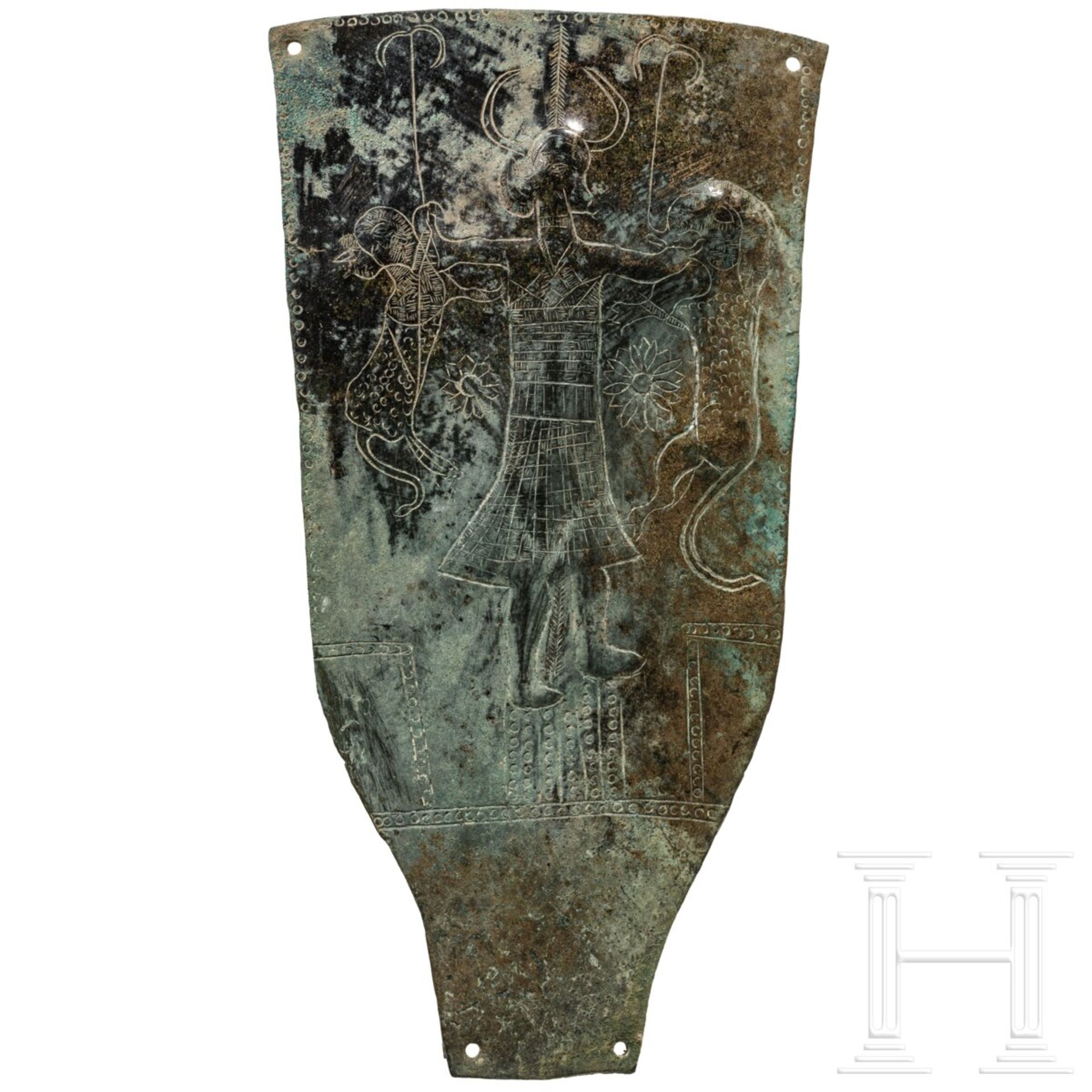 Bronzeblech mit dem "Herrn der Tiere", urartäisch, 9. - 8. Jhdt. v. Chr. 