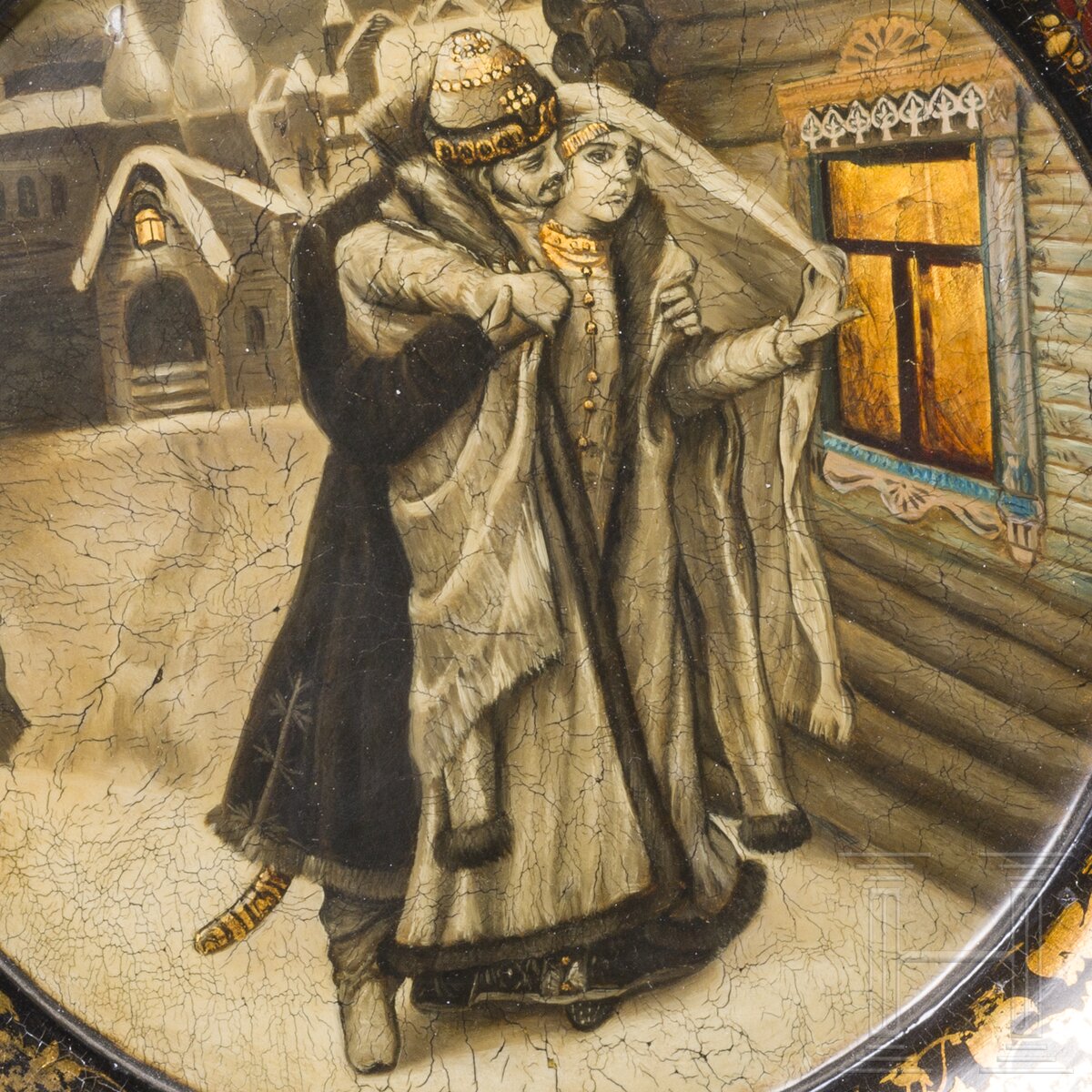 Seltener Lack-Servierteller, Russland, Danilowo, Fabrik Nikoaj Lukutin, 1876 - 1882 - Image 4 of 4