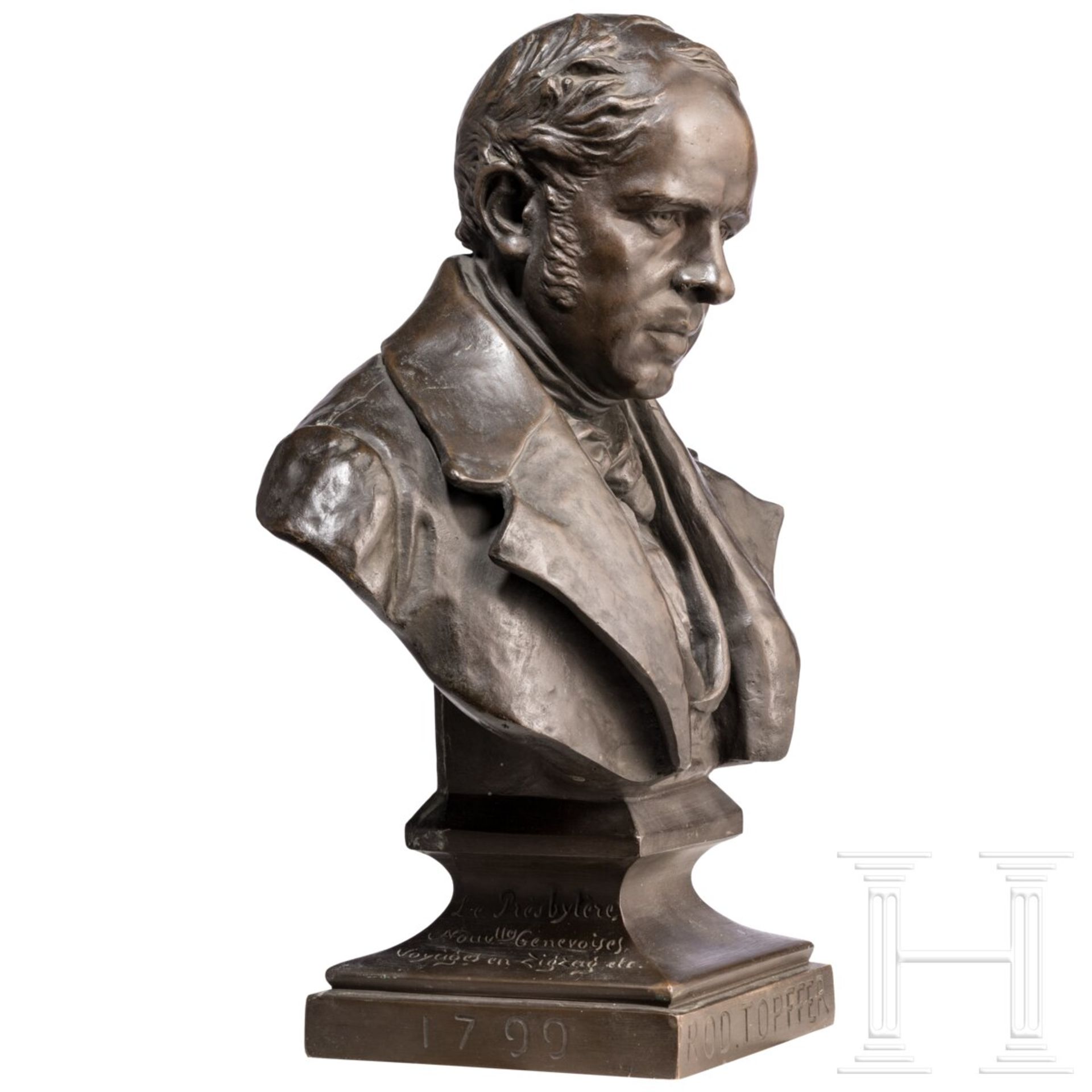 Rodolphe Töpffer (1799 - 1846) - Bronzebüste - Bild 2 aus 7