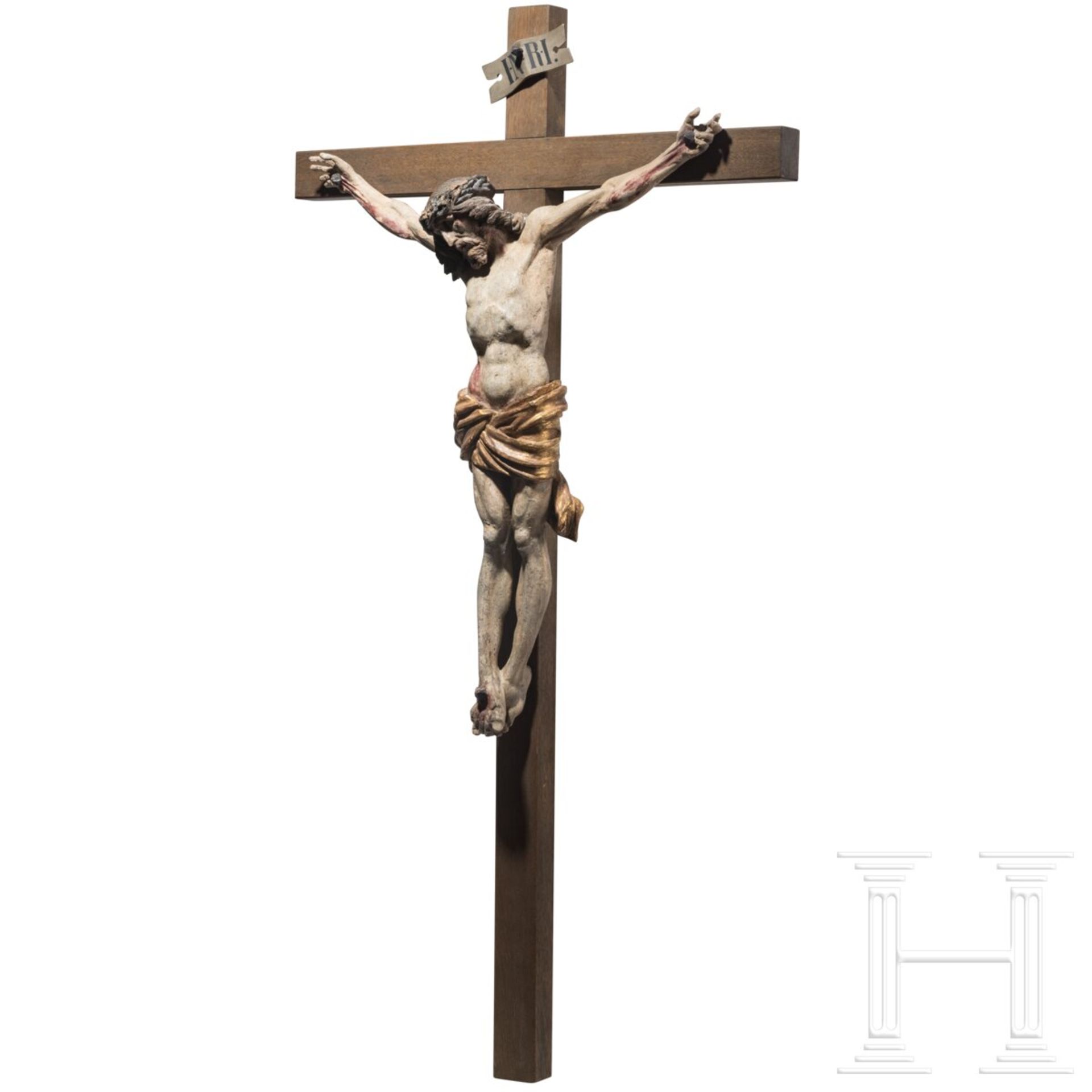 Großes Kruzifix, Franken oder Ulm, 2. Hälfte 16. Jhdt. - Bild 2 aus 4
