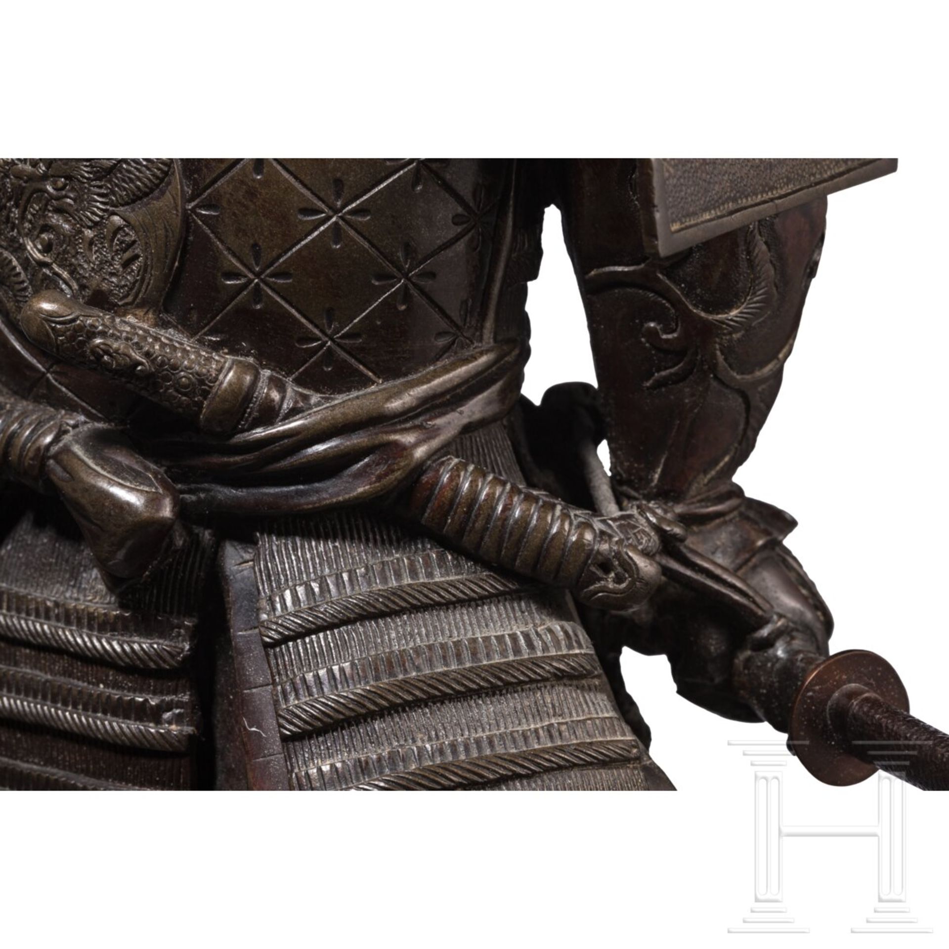 Samurai-Bronze mit Räucher-Koro, Japan, Meiji-Periode - Bild 6 aus 7