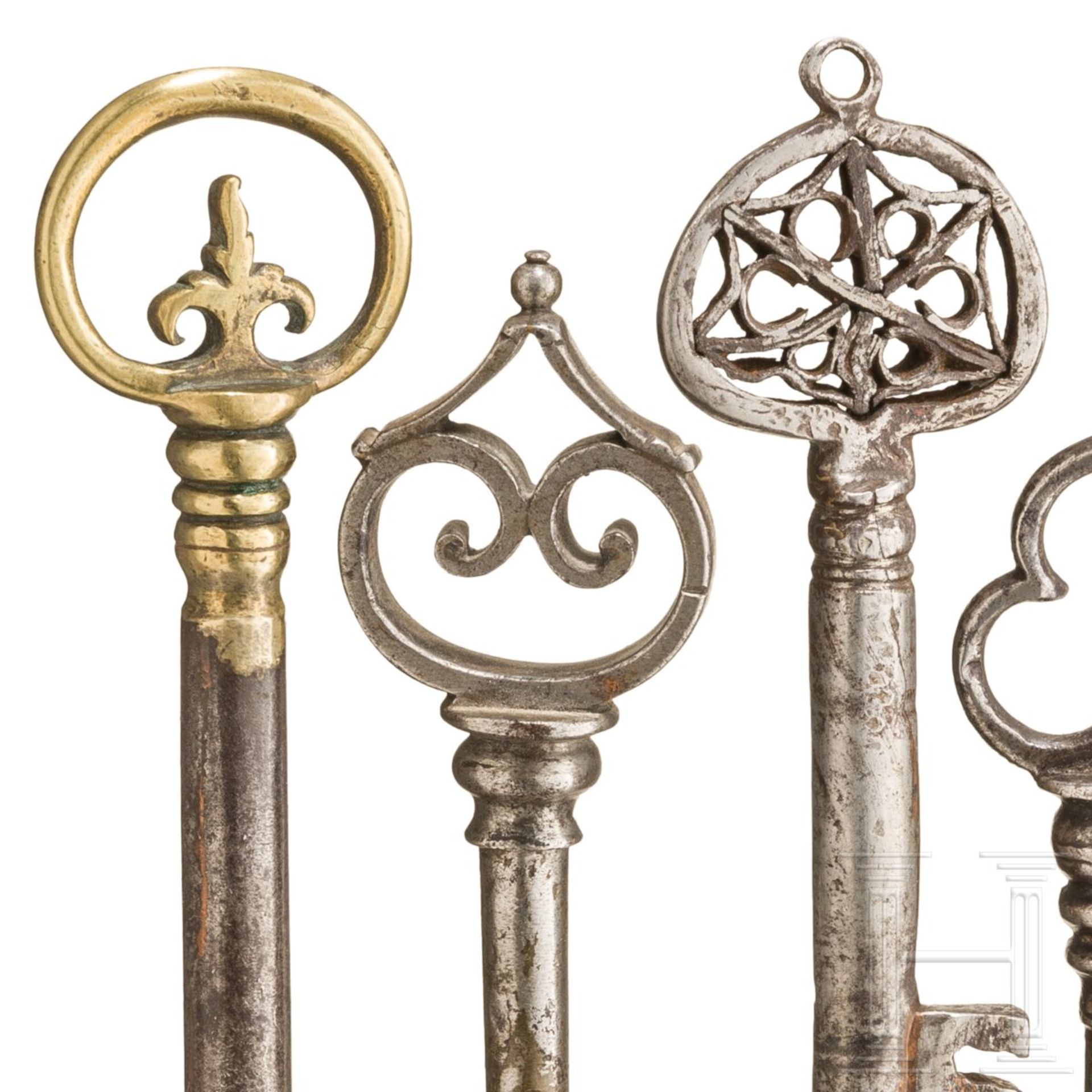 Fünf barocke Hohldornschlüssel, deutsch und Italien, 16. - 18. Jhdt.  - Bild 4 aus 4