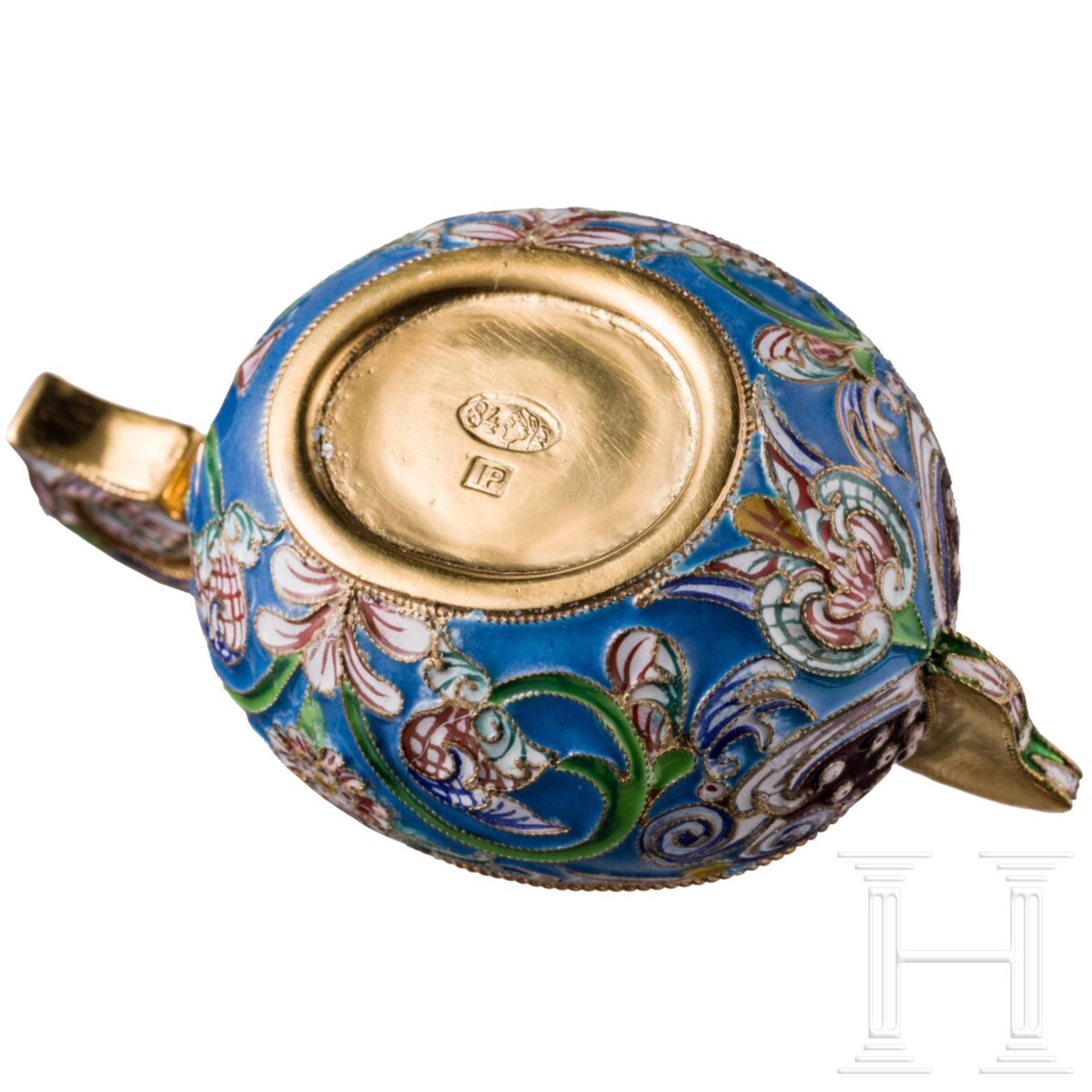 Kleiner Cloisonné-Emaille-Kowsch, Russland, neuzeitlich - Image 3 of 3