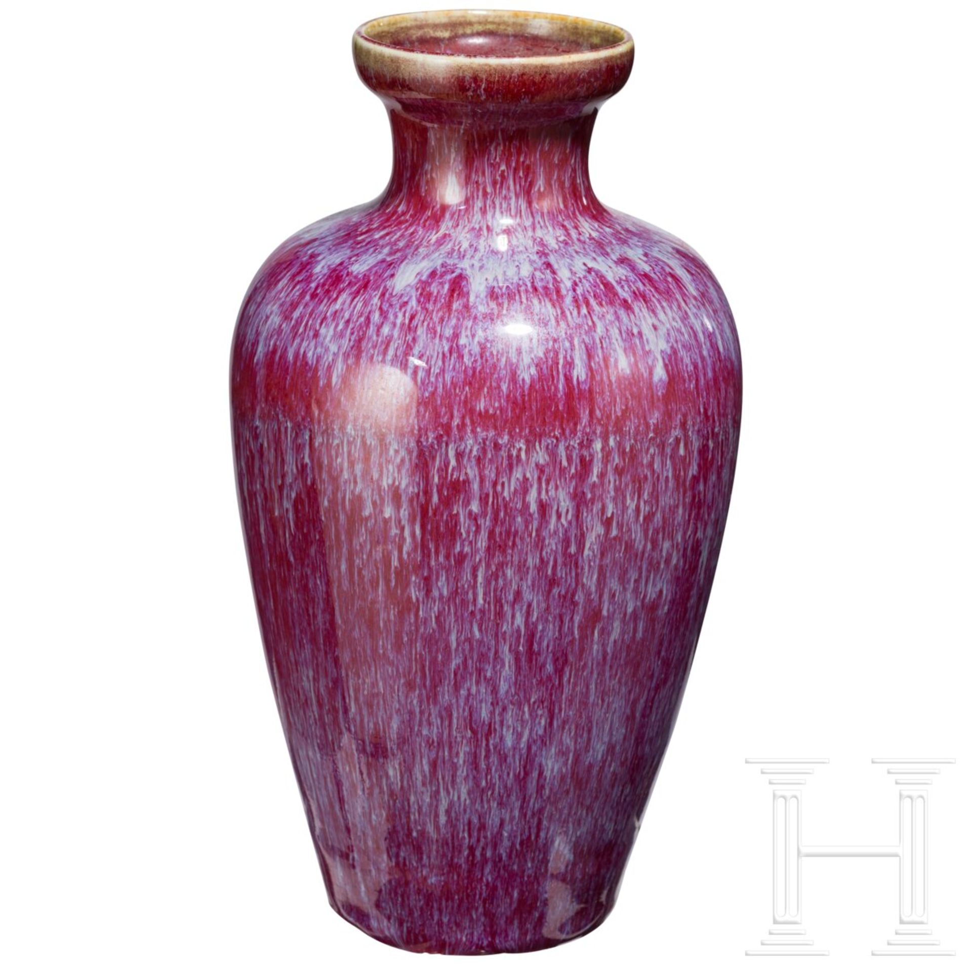 Vase mit Flambé-Glasur und Qianlong-Sechszeichenmarke, China, 18./19. Jhdt. - Image 3 of 11