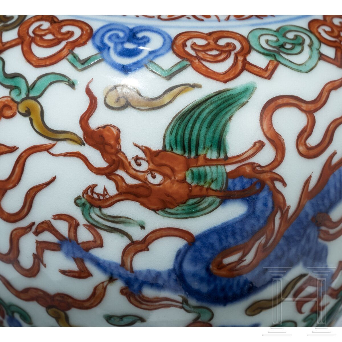 Doppelkürbis-Wucai-Vase mit Jiajing-Sechszeichenmarke, China, 20. Jhdt. - Image 6 of 28