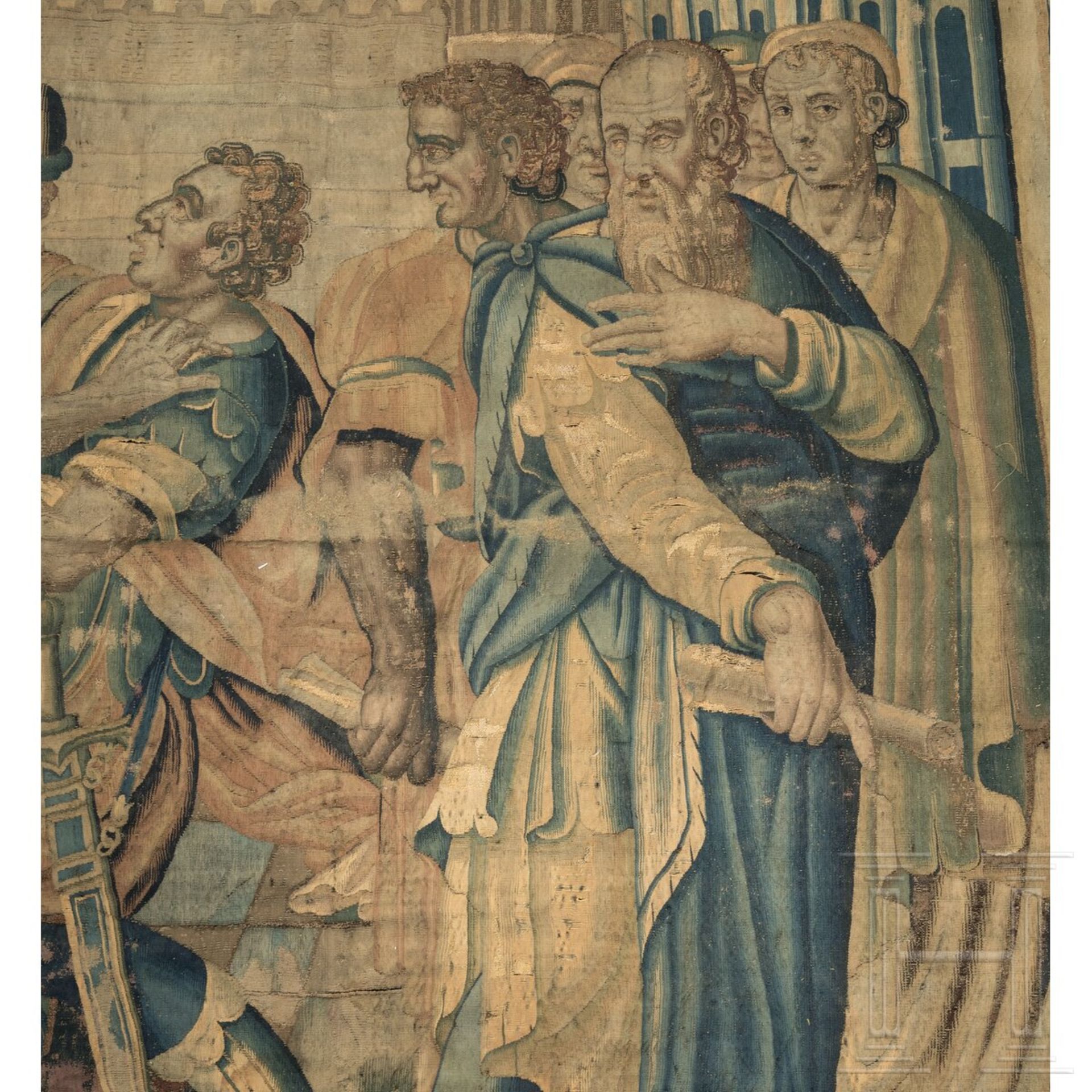 Großer Gobelin mit Darstellung der Coriolanus-Legende, Tours, Frankreich, frühes 17. Jhdt - Bild 4 aus 8