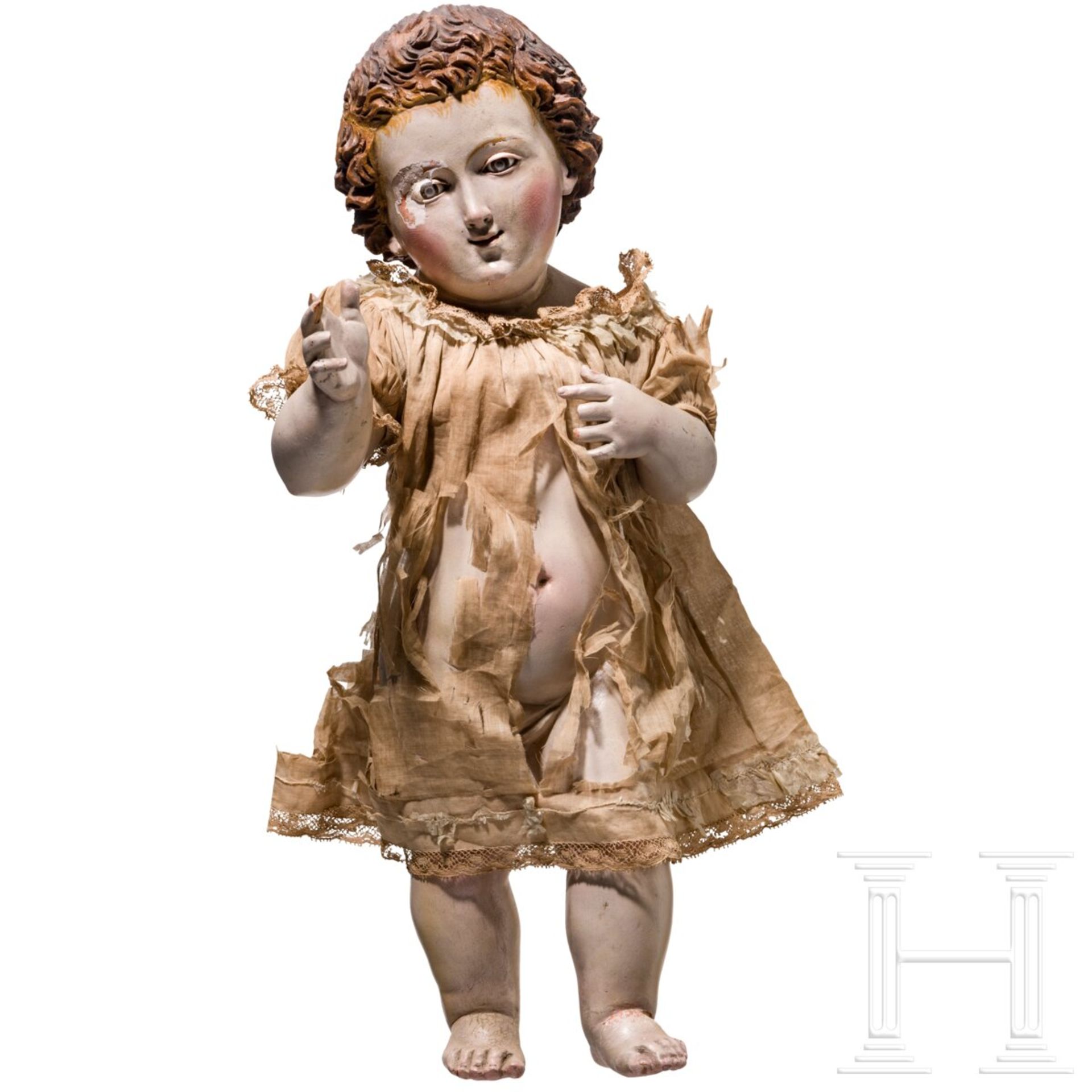 Gefasste Christuskindfigur, Italien, 18. Jhdt.