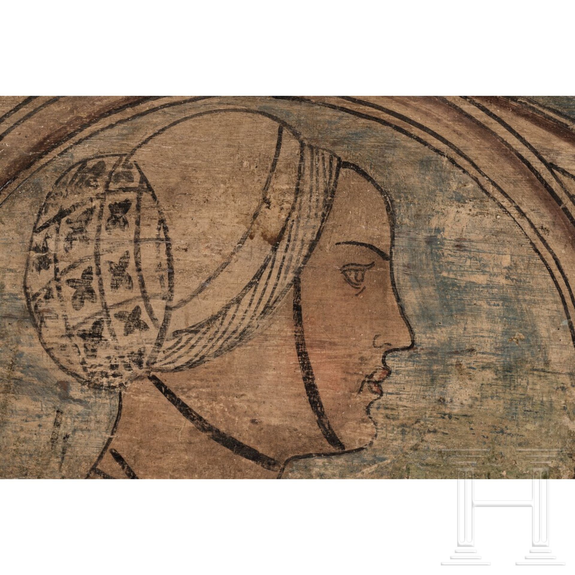 Ein Paar bemalte Holzpaneele, Florenz, um 1430/40 - Bild 3 aus 10