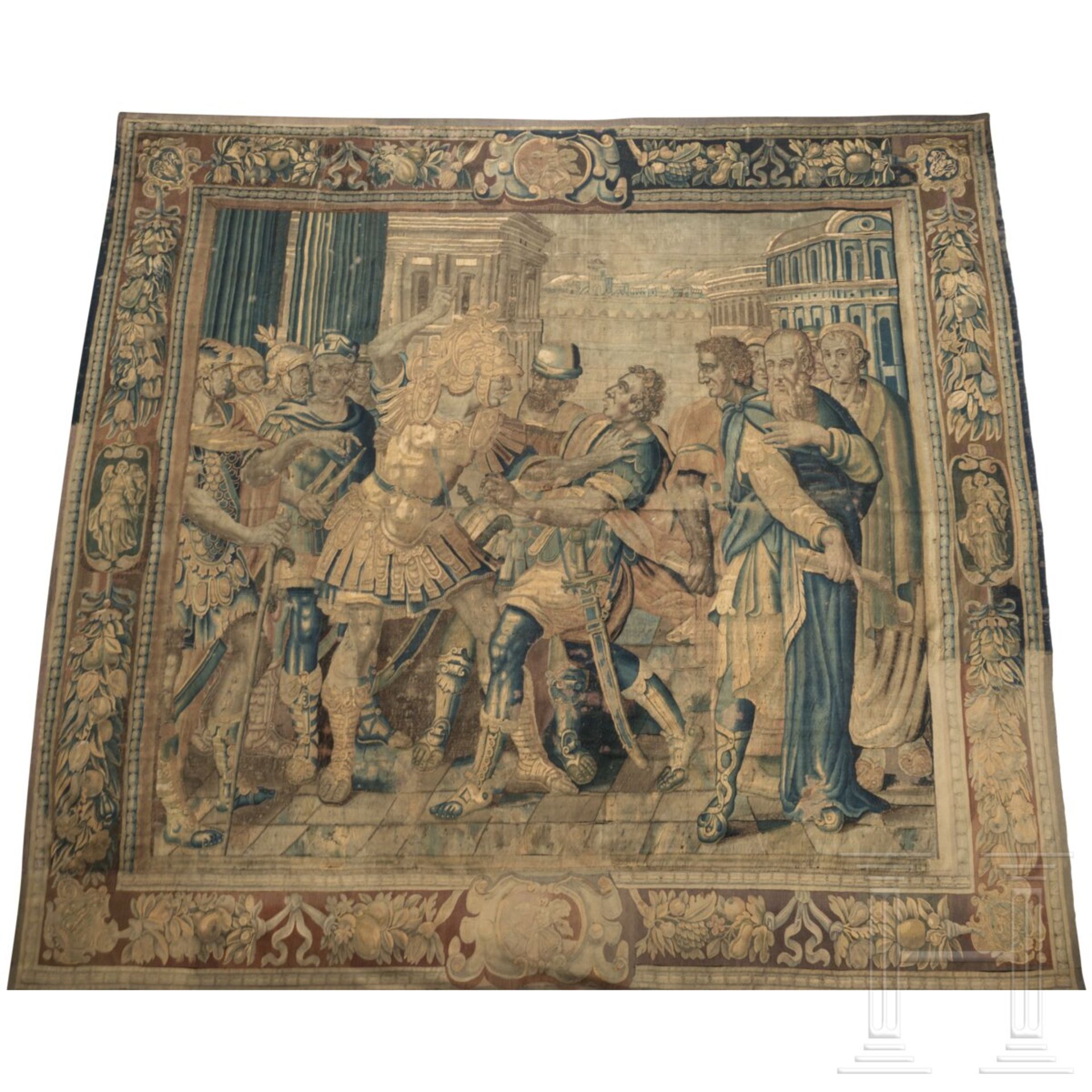 Großer Gobelin mit Darstellung der Coriolanus-Legende, Tours, Frankreich, frühes 17. Jhdt