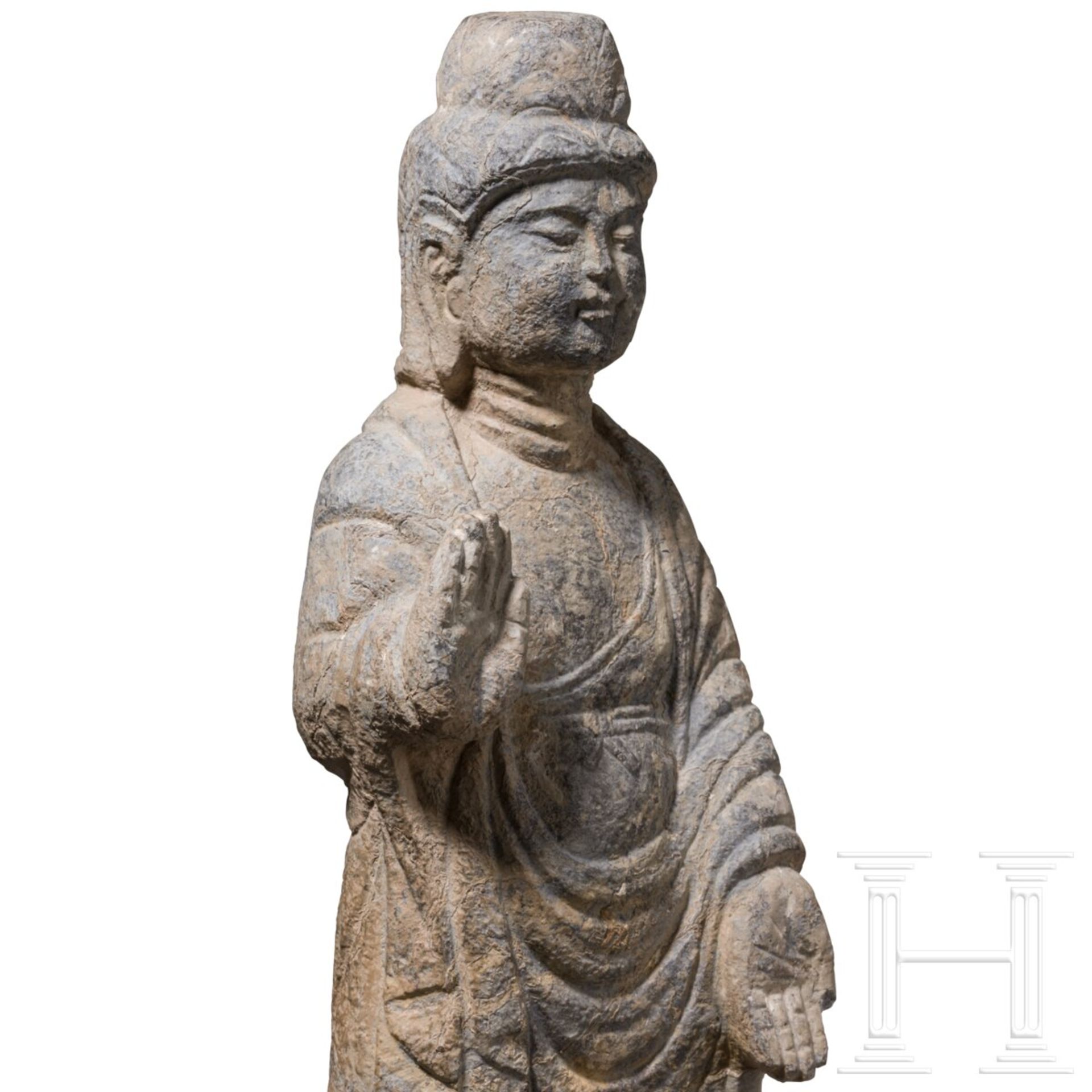 Steinerner Shakyamuni-Buddha, China, westliche Wei-Dynastie (535 - 556) - Bild 3 aus 4