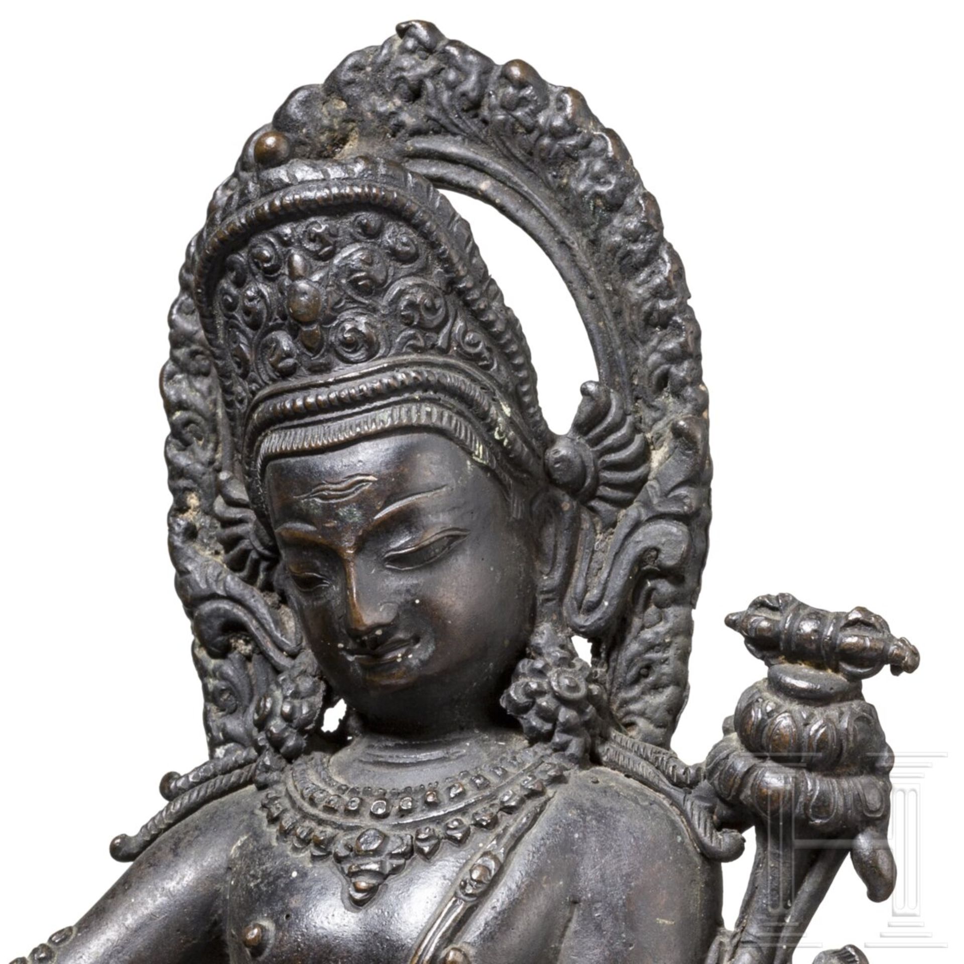 Bronzestatuette der Indra, Nepal, spätes 19. Jhdt. - Bild 5 aus 5