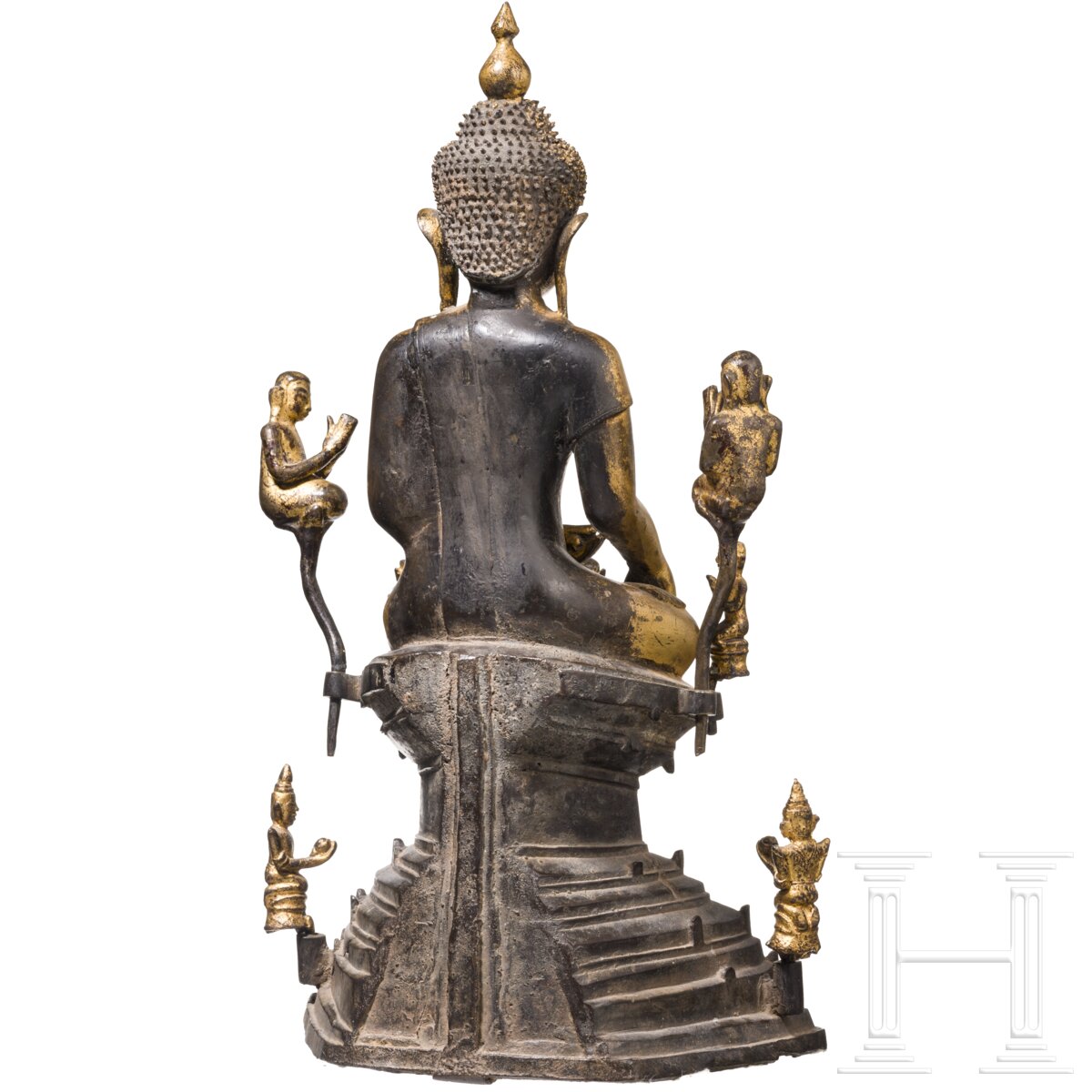 Lackierte und vergoldete Buddhafigur, Burma, 17./18. Jhdt. - Image 4 of 7
