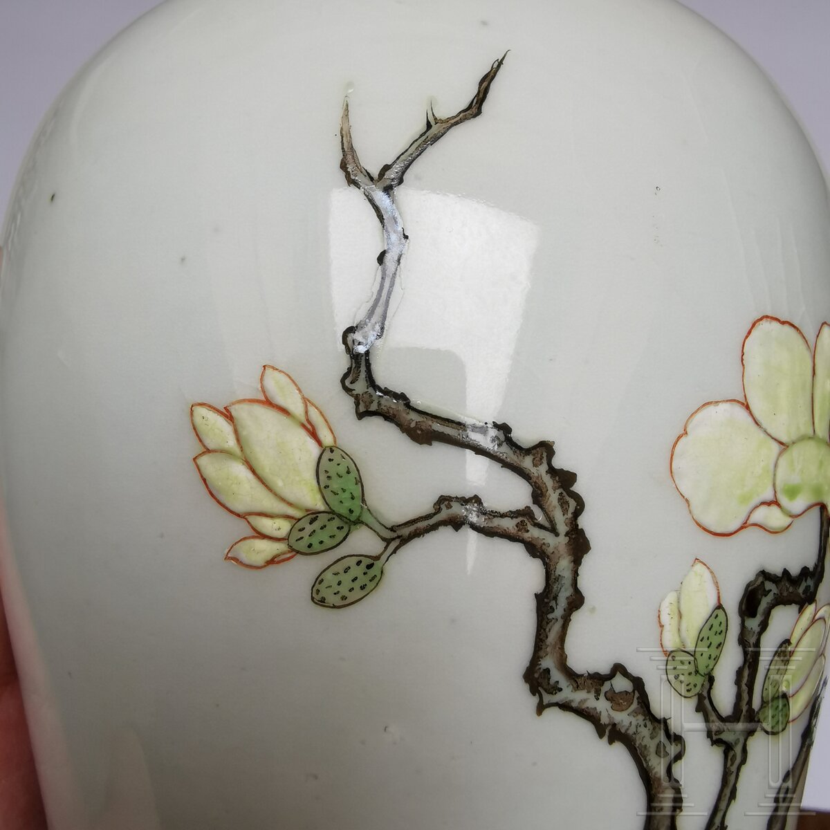 Famille-rose-Meiping-Vase mit Vogel und Blüten, China, wohl Yongzheng-Periode - Image 13 of 19