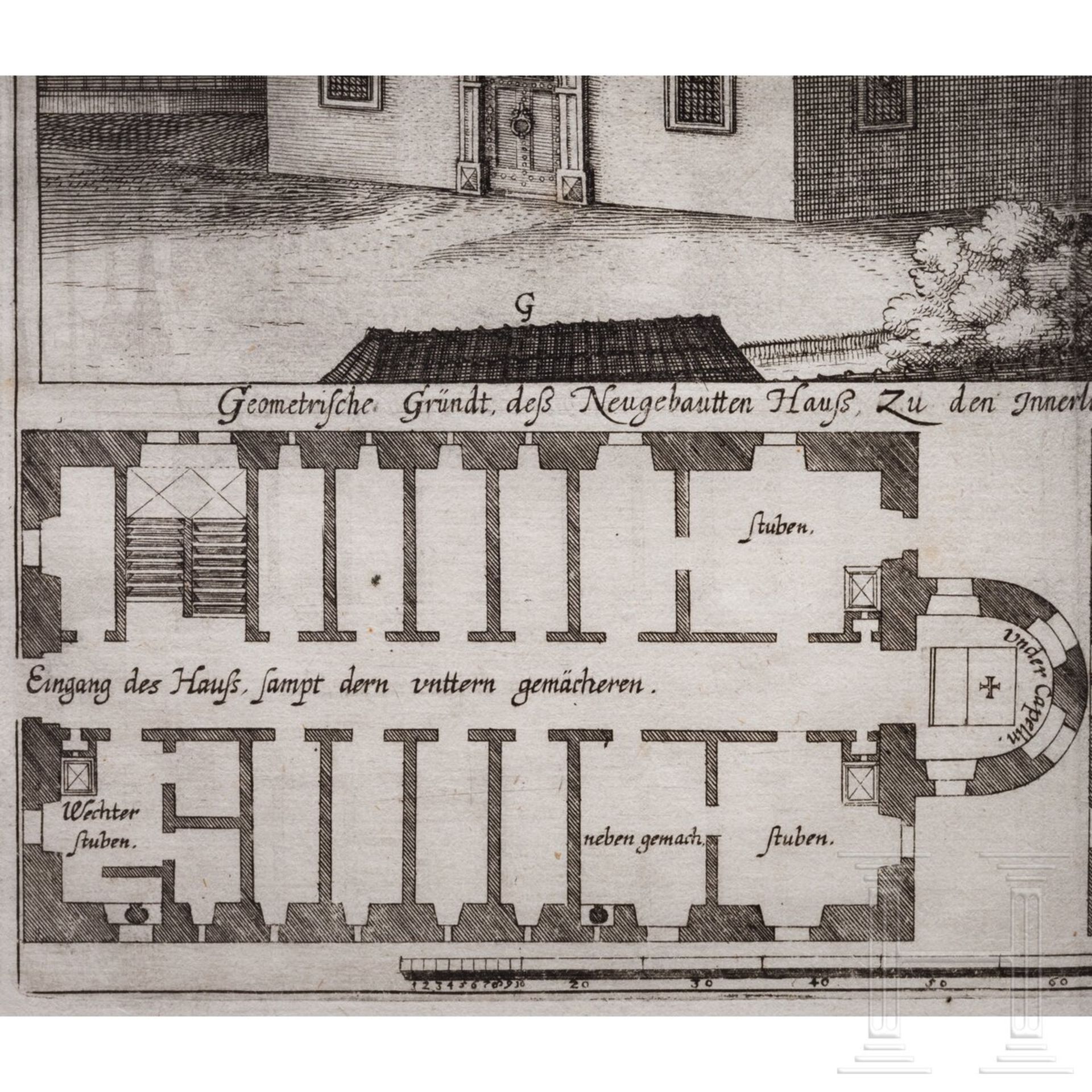 "Das Hexenhaus von Bamberg", Kupferstich, 1627 - Image 3 of 7