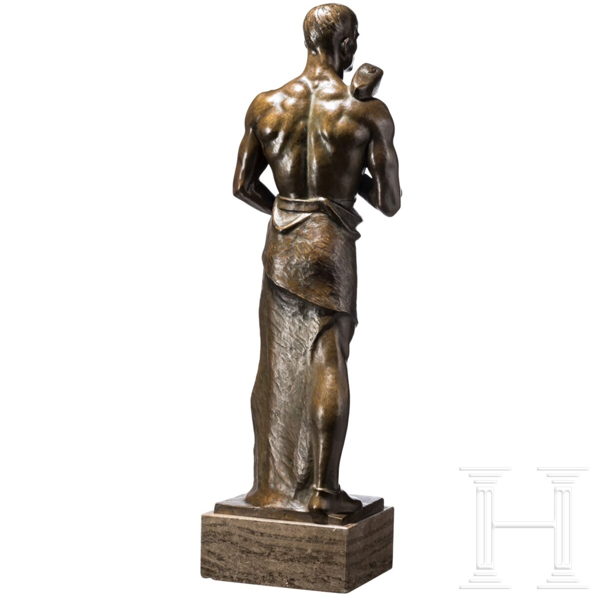 Großer Bronze-Schmied, wohl Hans Retzbach (1887 - 1976), datiert 1948, Geschenk an Heinrich Köhler ( - Image 3 of 6