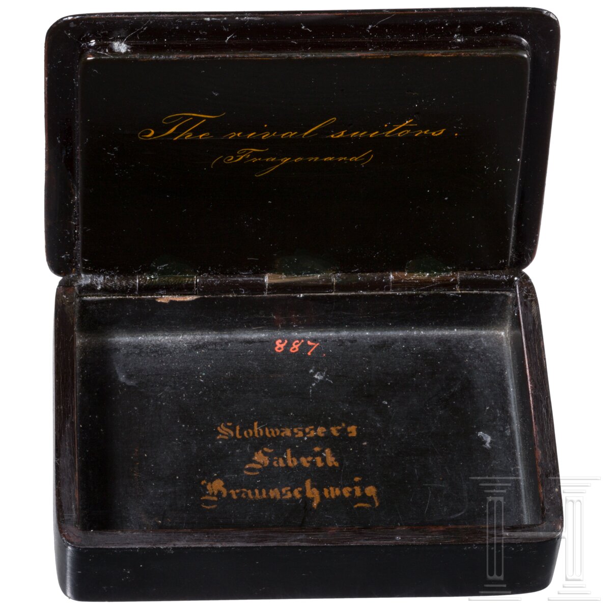 Schnupftabakdose "Die Spielkarte", Braunschweig, Manufaktur Stobwasser, um 1820 - Image 2 of 5