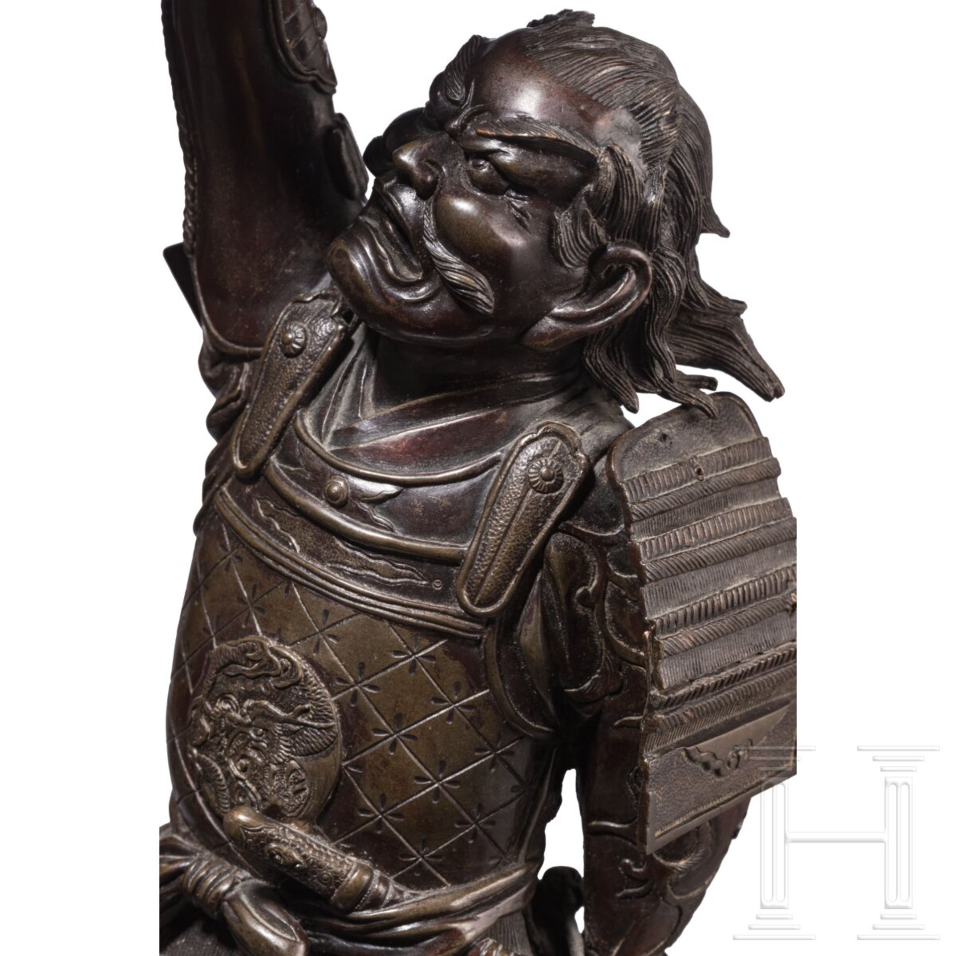 Samurai-Bronze mit Räucher-Koro, Japan, Meiji-Periode - Bild 5 aus 7