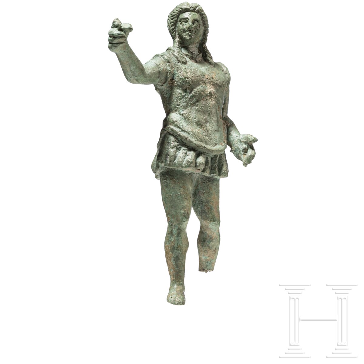 Bronzestatuette eines Kriegers, etruskisch, 3. - 2. Jhdt. v. Chr. - Image 4 of 5