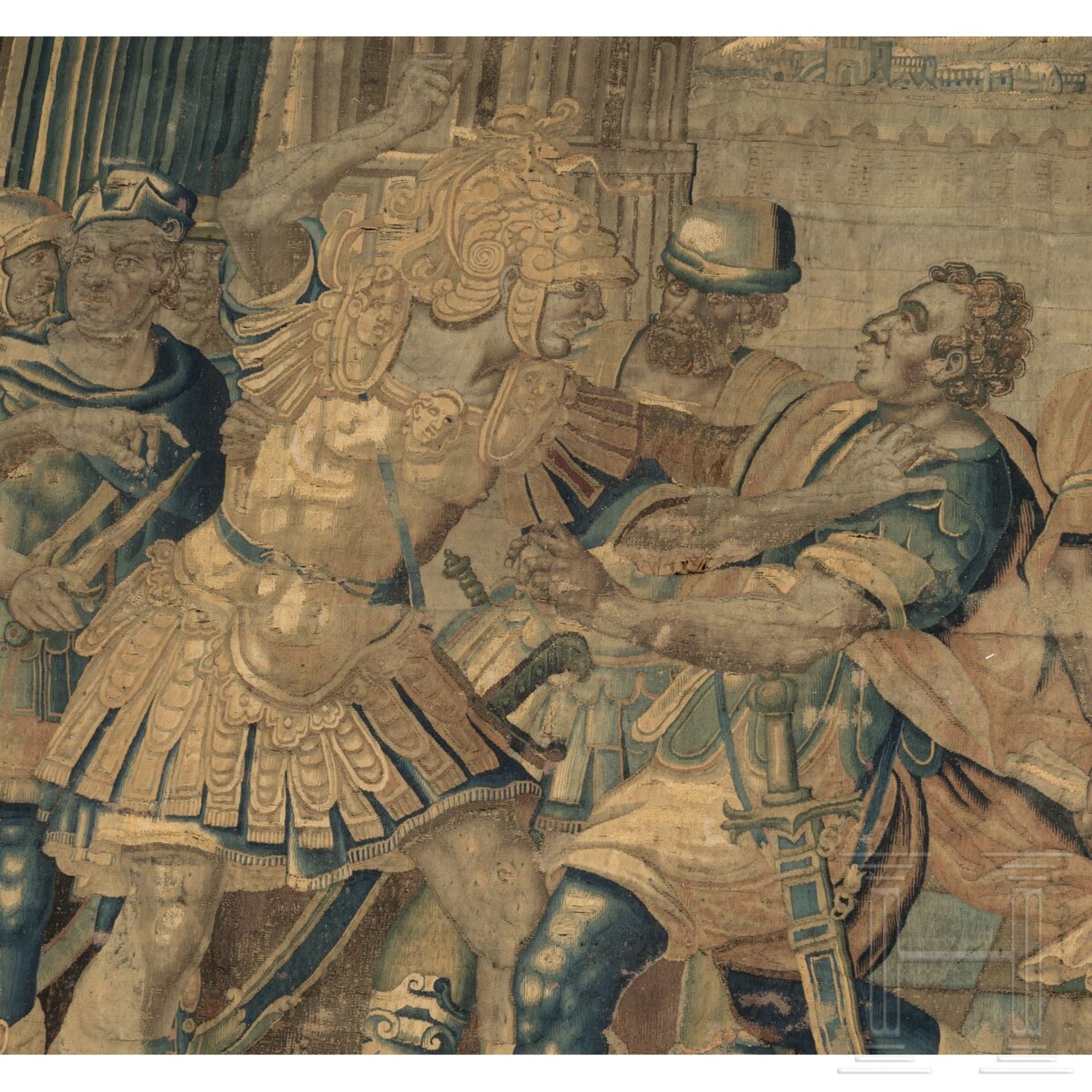 Großer Gobelin mit Darstellung der Coriolanus-Legende, Tours, Frankreich, frühes 17. Jhdt - Bild 2 aus 8