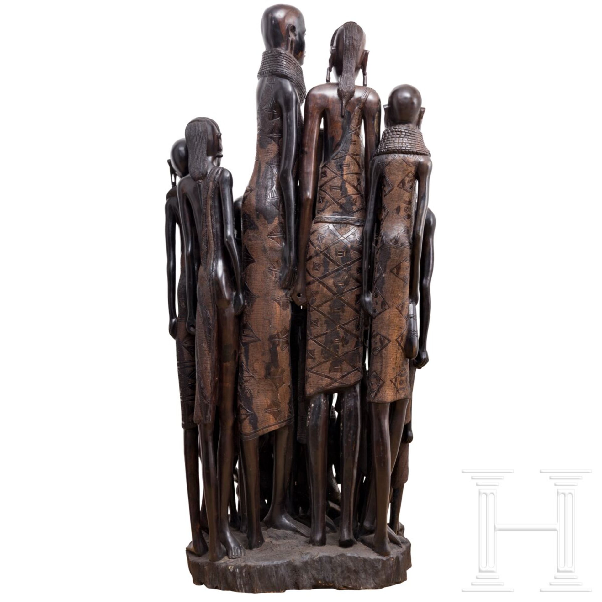 Skulptur einer Familie, Kenia, 20. Jhdt. - Bild 4 aus 8