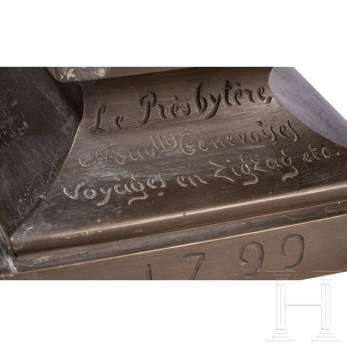 Rodolphe Töpffer (1799 - 1846) - Bronzebüste - Image 4 of 7