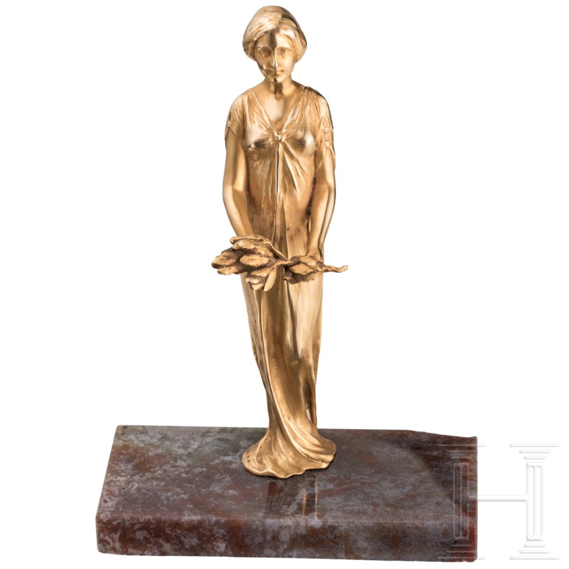 Prof. Rudolf Marschall (1873 - 1967) - goldene Skulptur der griechischen Friedensgöttin Eirene, Wien - Bild 8 aus 9