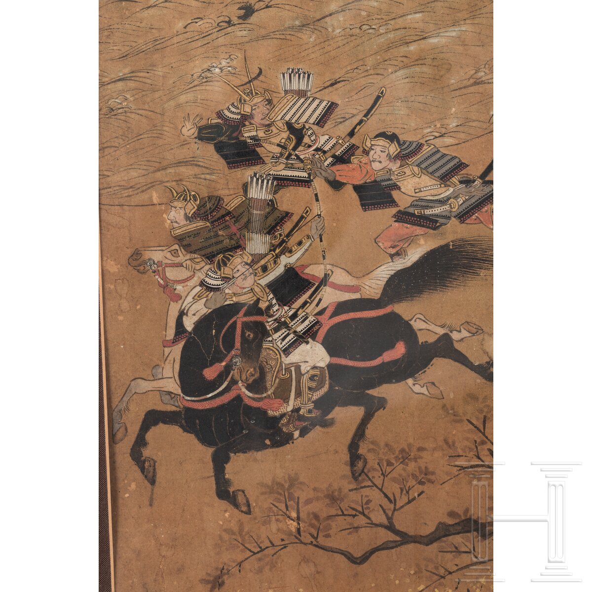 Rasende Samurai, Rimpa-Blattgoldmalerei, Japan, Edo-/Meiji-Periode - Image 2 of 4