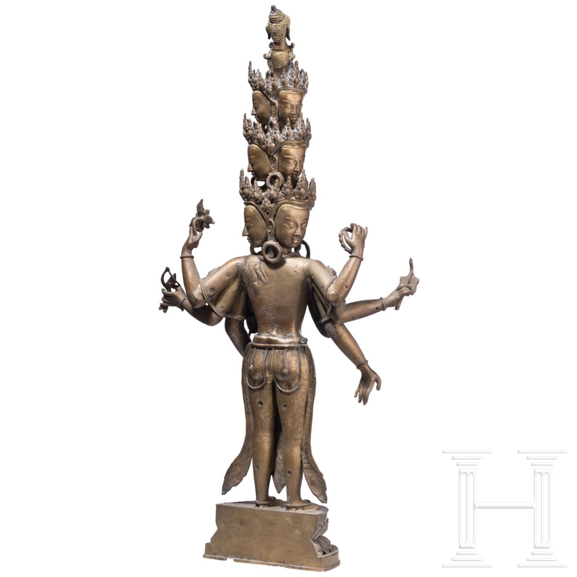Stehender Avalokiteshvara, Indien, 19. Jhdt. - Bild 3 aus 4