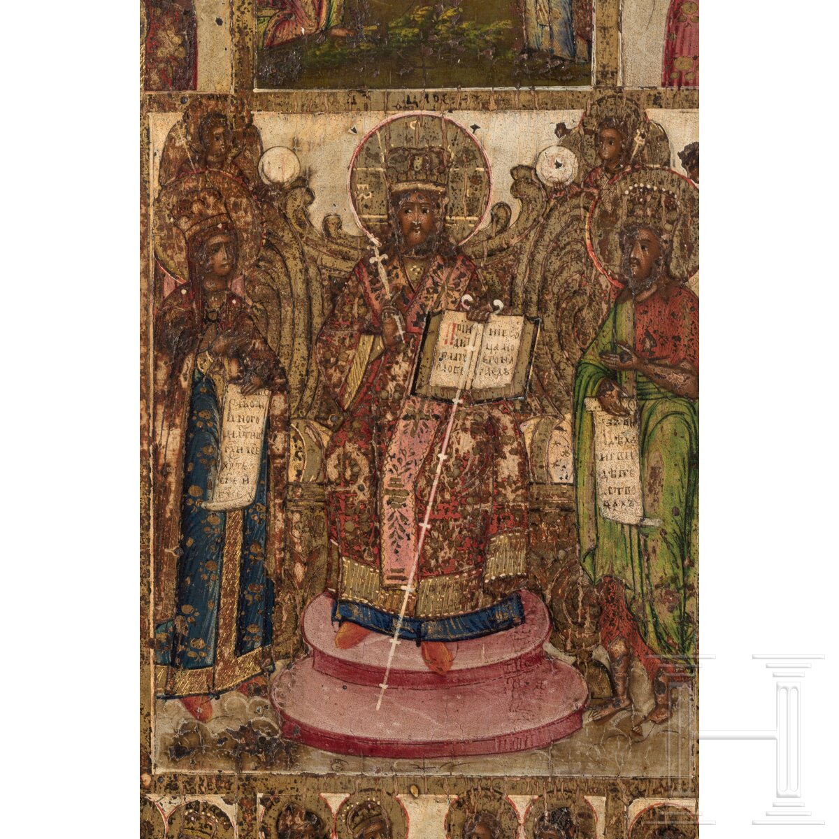 Große Mehrfelderikone mit Christus als Hohepriester (König der Könige), Russland, Wetka, spätes 19. - Image 3 of 6