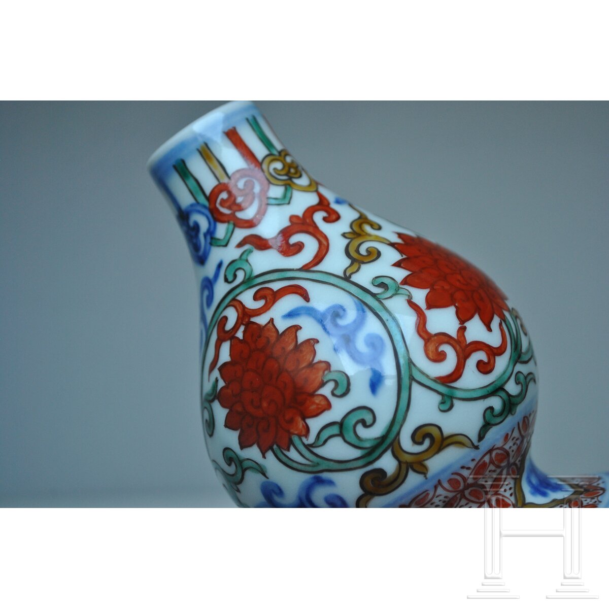 Doppelkürbis-Wucai-Vase mit Jiajing-Sechszeichenmarke, China, 20. Jhdt. - Image 26 of 28