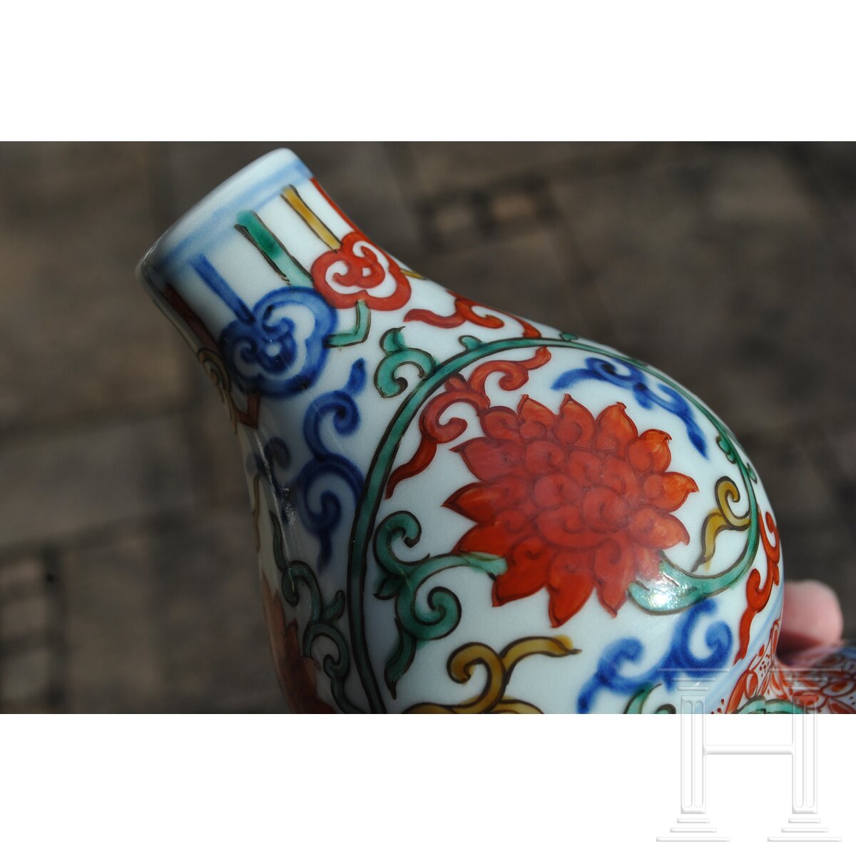 Doppelkürbis-Wucai-Vase mit Jiajing-Sechszeichenmarke, China, 20. Jhdt. - Image 18 of 28