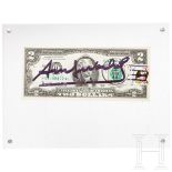 Zwei-Dollar-Schein, signiert "Andy Warhol", 1976