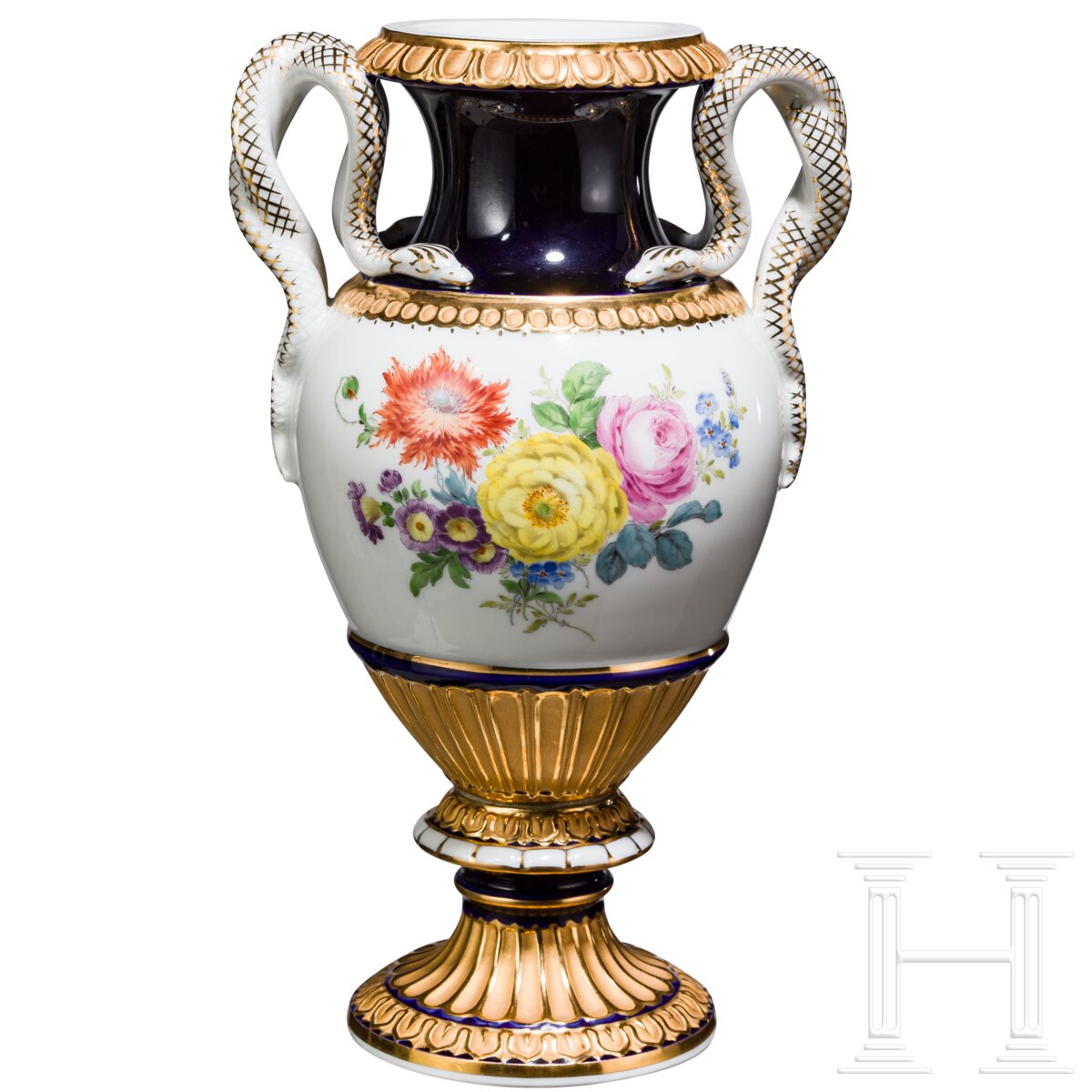 Schlangenhenkelvase, Meissen, um 1920