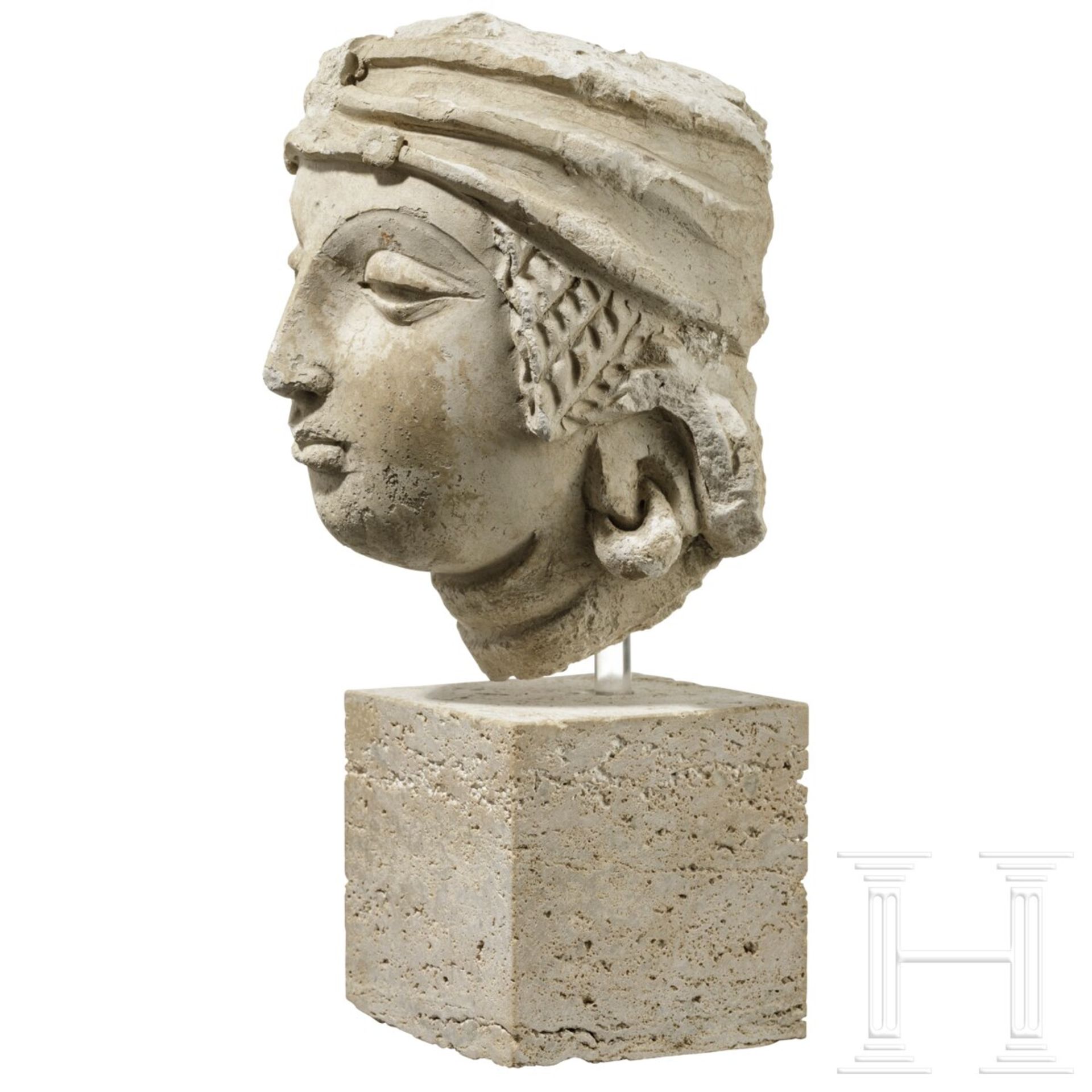 Gandhara-Stucco-Kopf, 5. - 6. Jhdt. - Image 3 of 13