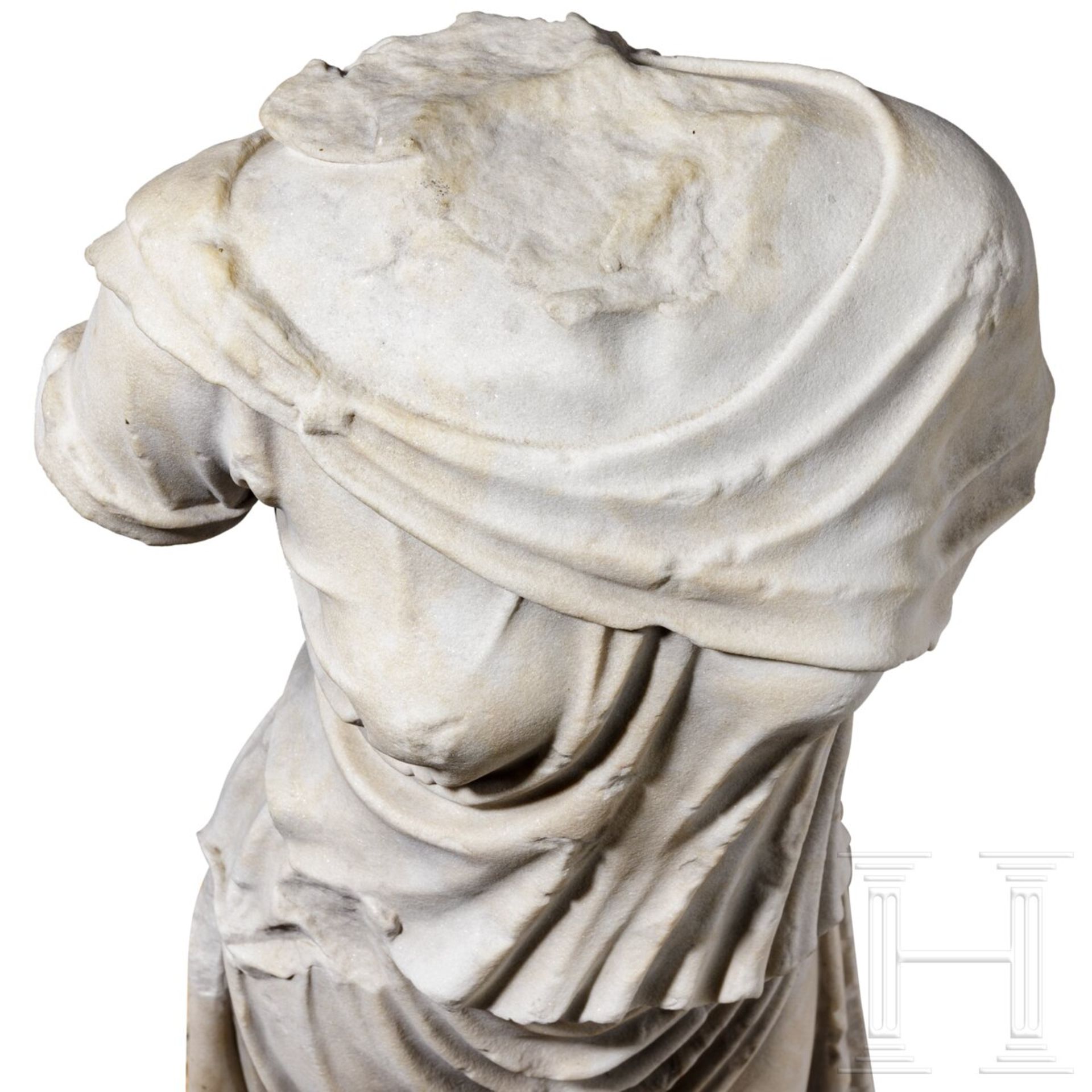 Klassizistischer Marmortorso nach dem Vorbild einer antiken Artemis-Statue, um 1800 - frühes 19. Jhd - Image 7 of 7