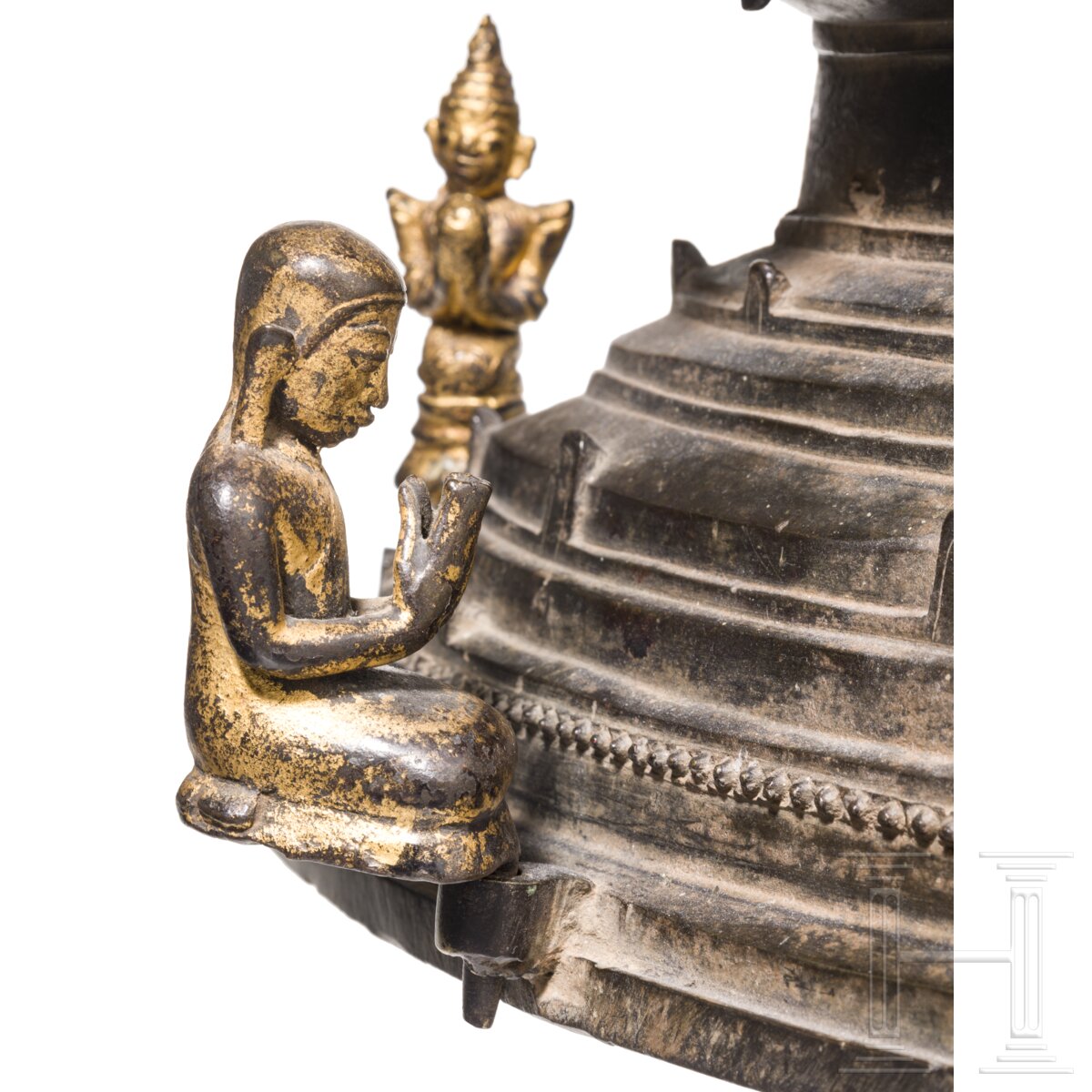 Lackierte und vergoldete Buddhafigur, Burma, 17./18. Jhdt. - Image 6 of 7