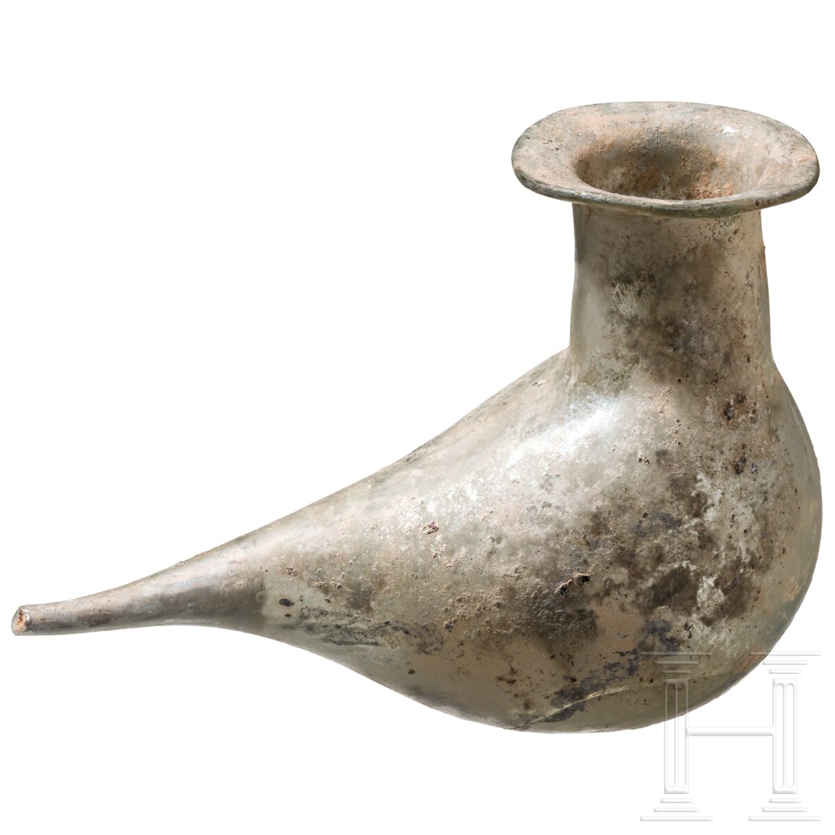Saugfläschchen aus Glas, römisch, 1. - 3. Jhdt. n. Chr.