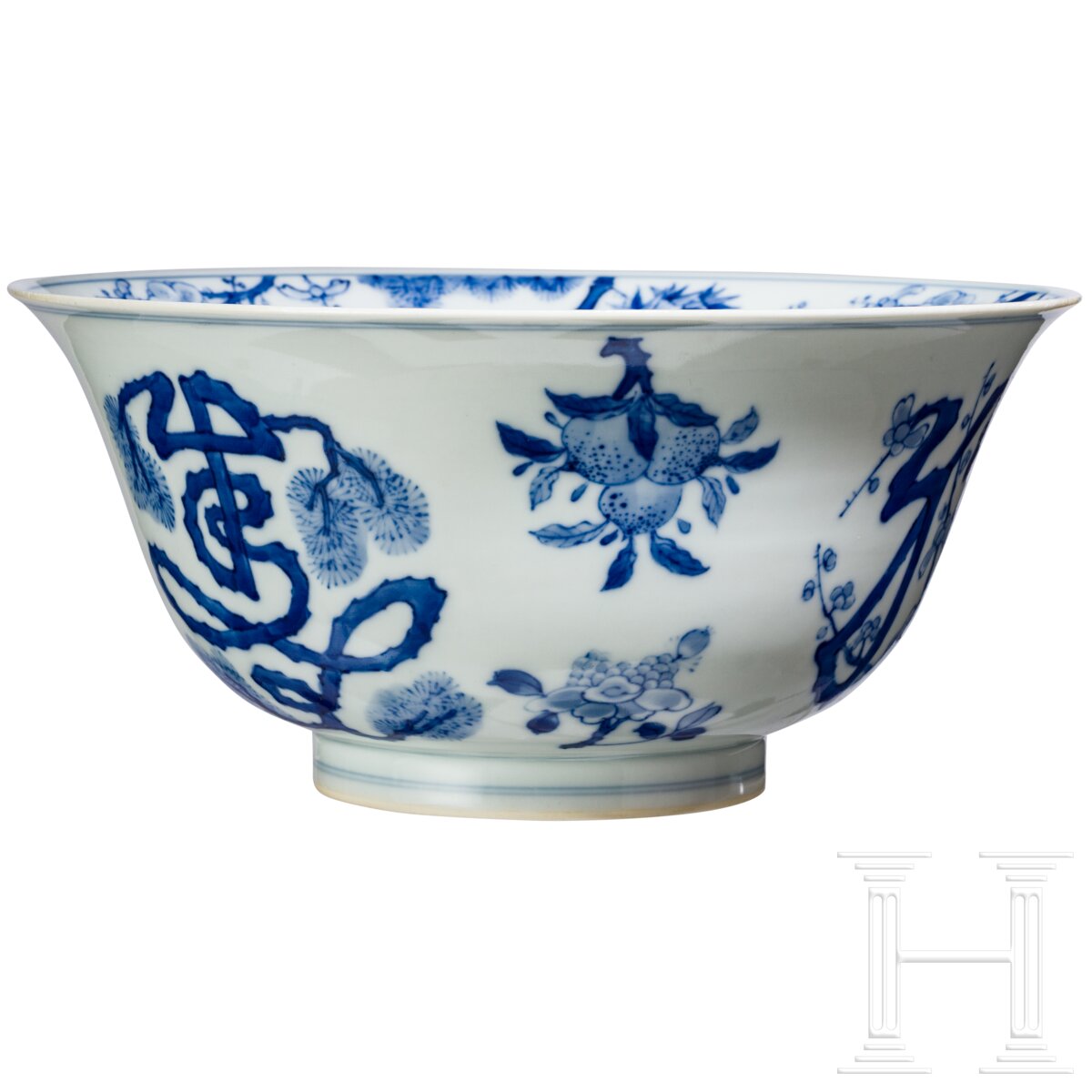 Blau-weiße Schale mit dem Symbol für Langlebigkeit "Shou", China, wohl Kangxi-Periode - Image 2 of 11
