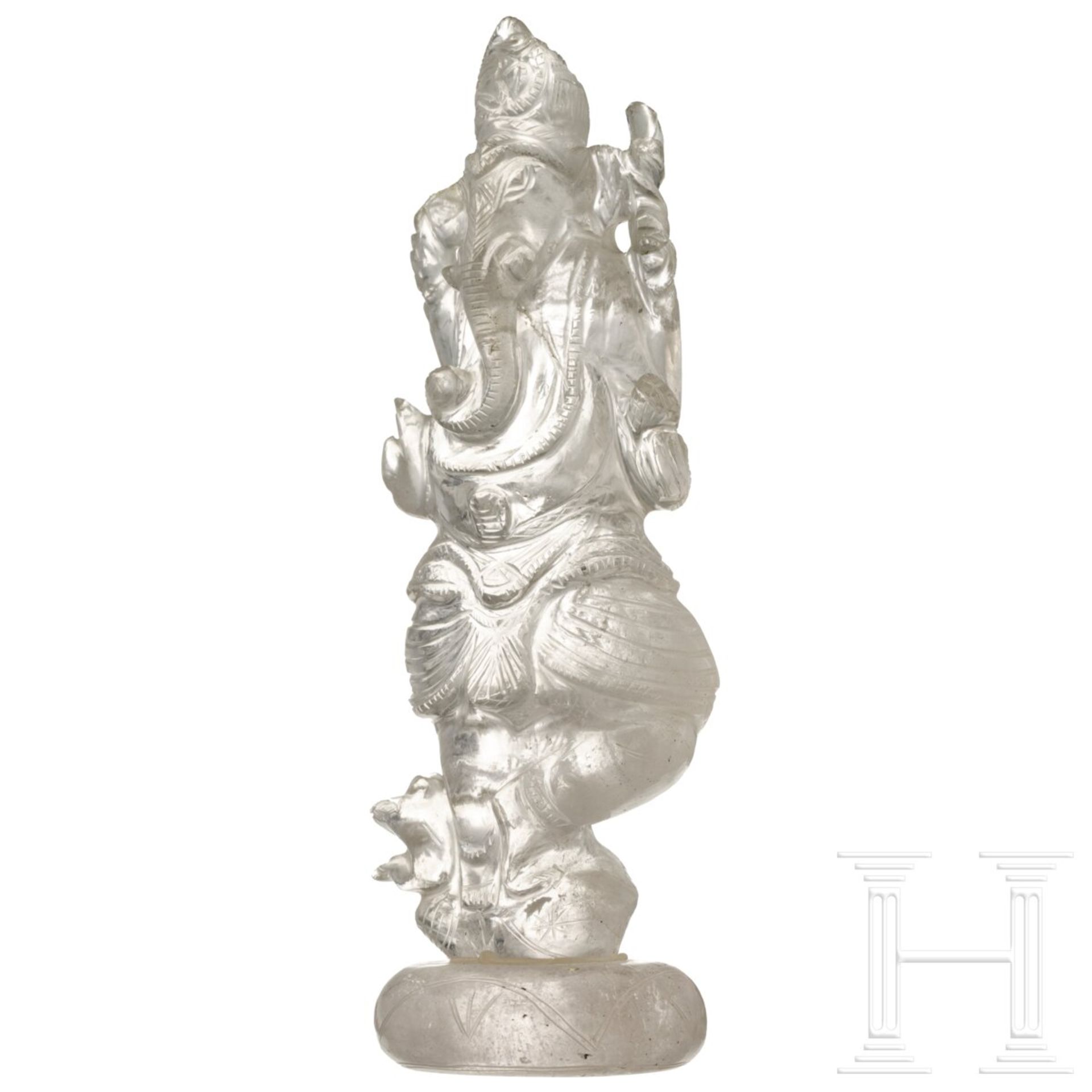 Ganesha-Figurine aus Bergkristall, Indian/Nepal, um 1900 - Bild 3 aus 6