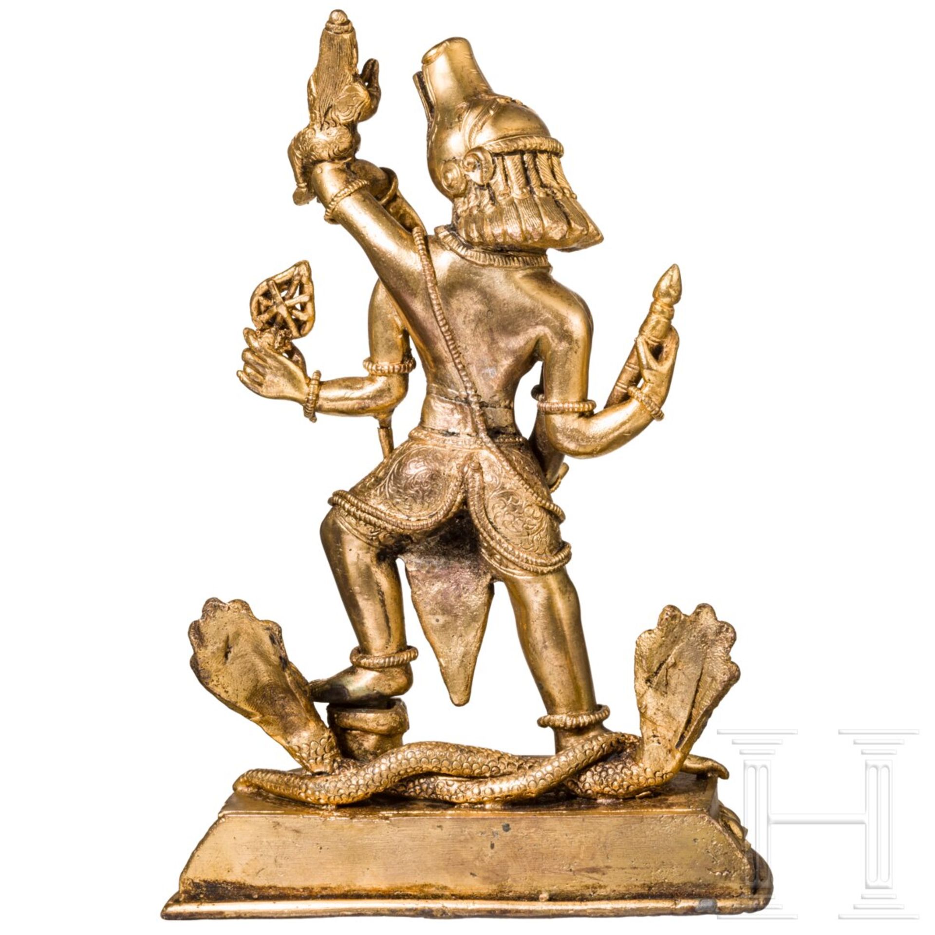 Varaha und Bhudevi aus Bronze, Tibet/Nepal, 18./19. Jhdt. - Bild 3 aus 5