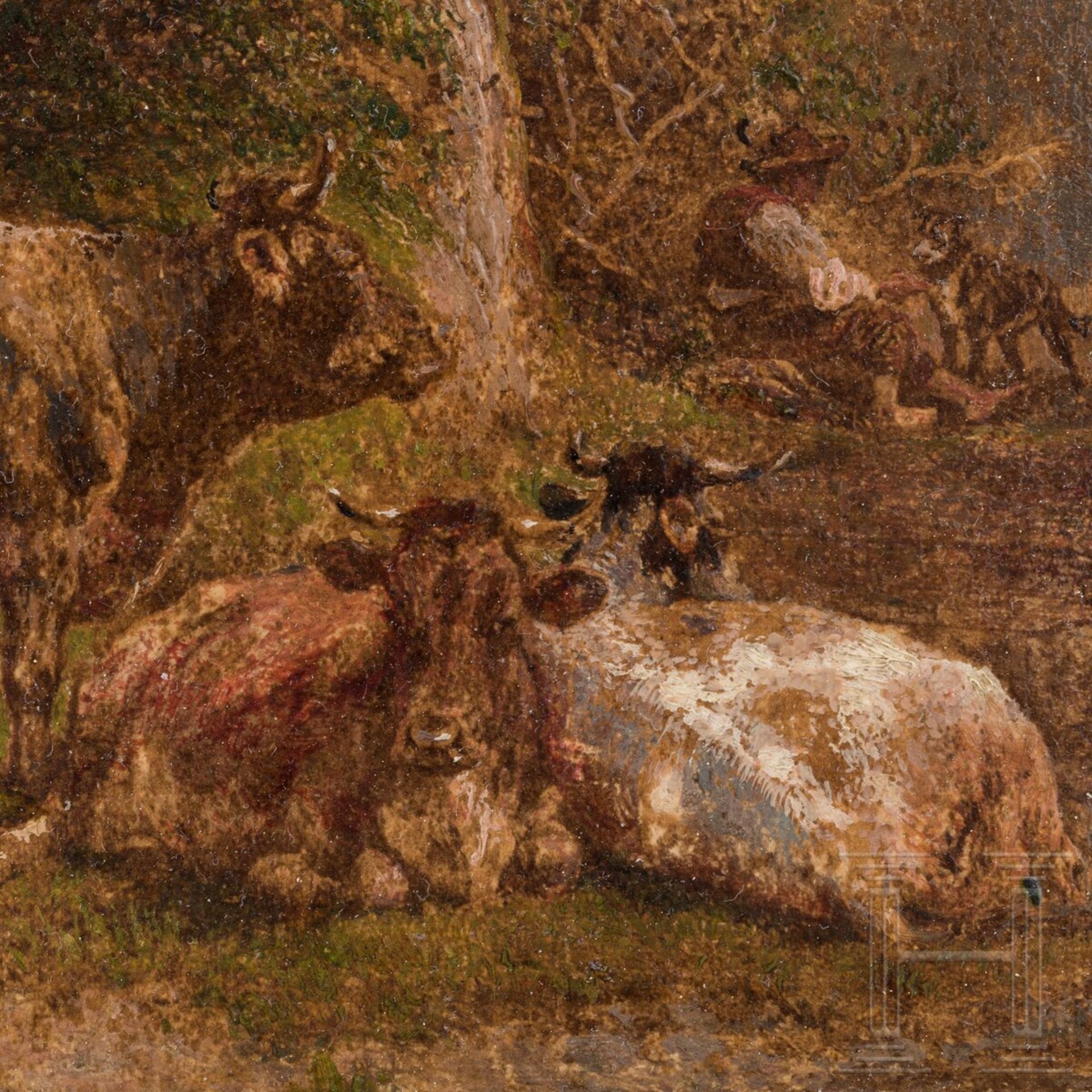 Johann Friedrich Voltz - Kühe am Waldrand, deutsch, datiert 1876 - Bild 3 aus 6