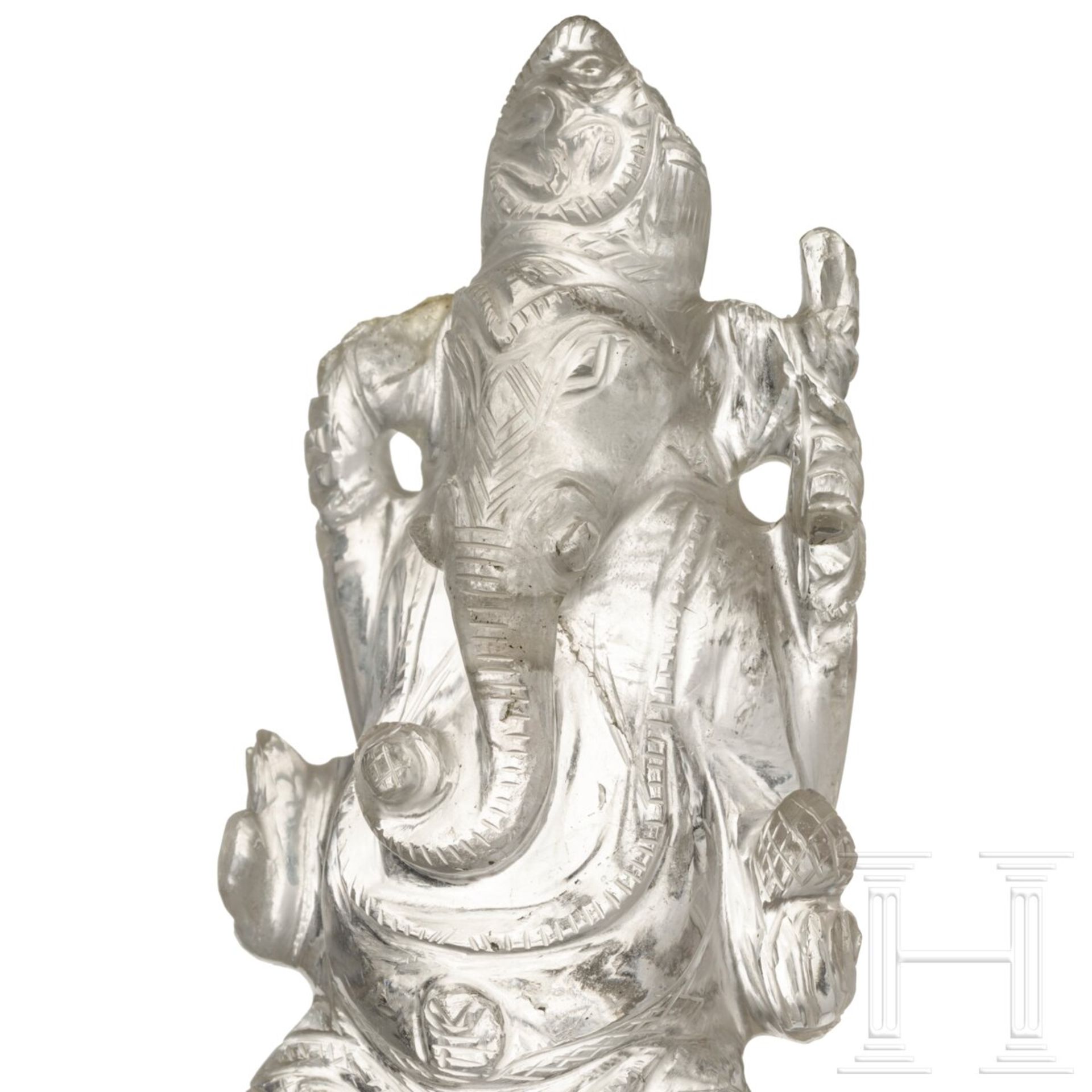 Ganesha-Figurine aus Bergkristall, Indian/Nepal, um 1900 - Bild 2 aus 6