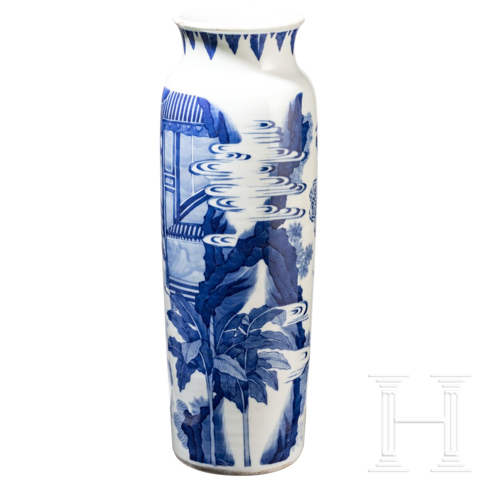 Große blaue-weiße Vase mit Soldatenszene, China, wohl Kangxi-Periode (18. Jhdt.) - Bild 3 aus 20