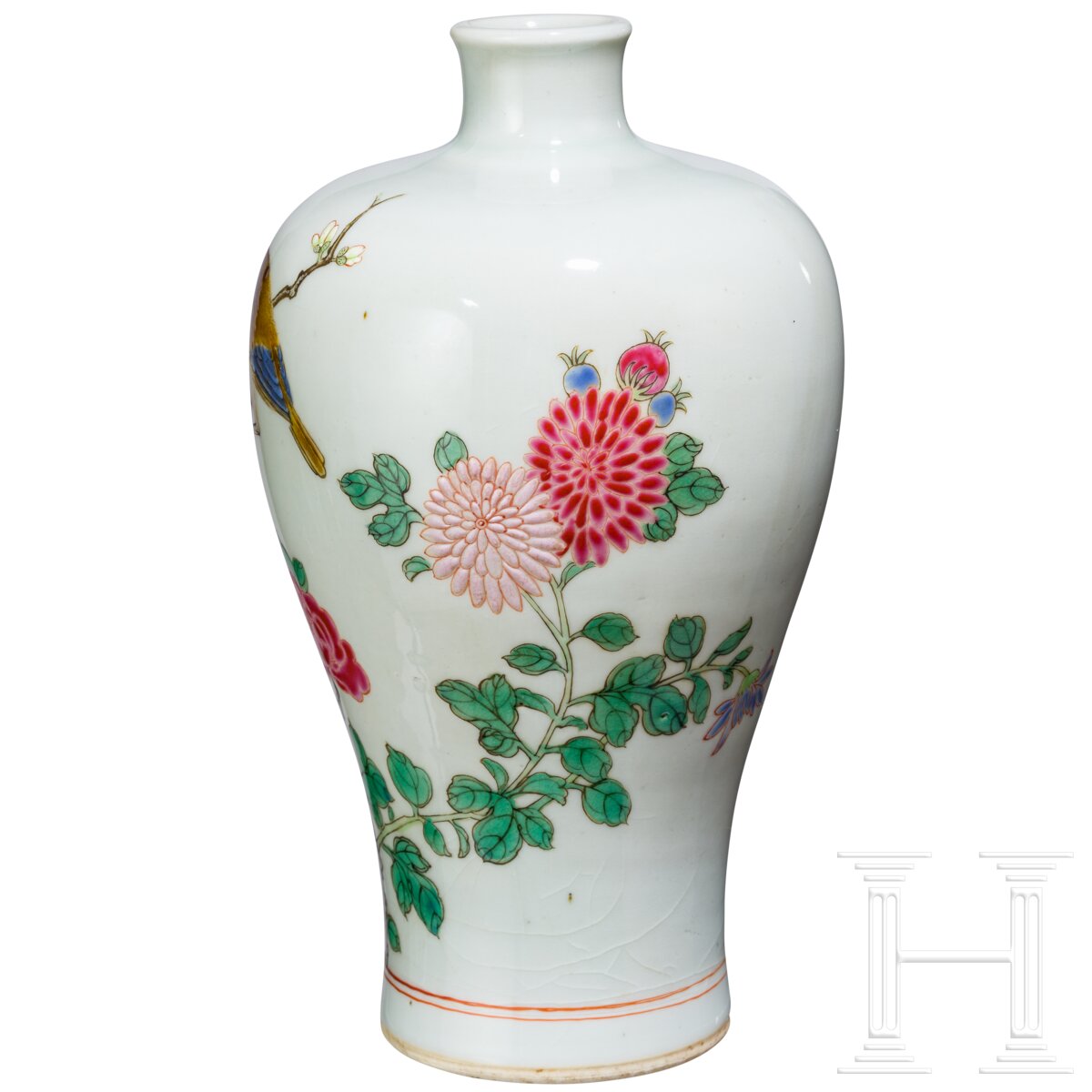 Famille-rose-Meiping-Vase mit Vogel und Blüten, China, wohl Yongzheng-Periode - Image 2 of 19