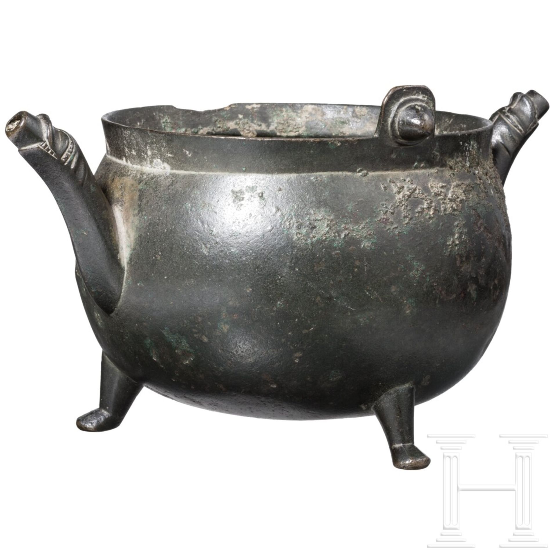 Lavabo (Bronzekessel), flämisch, um 1300 - Image 3 of 6