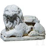 Säulenbasis aus weißem Marmor in Löwenform, Venetien, 15./16. Jhdt.