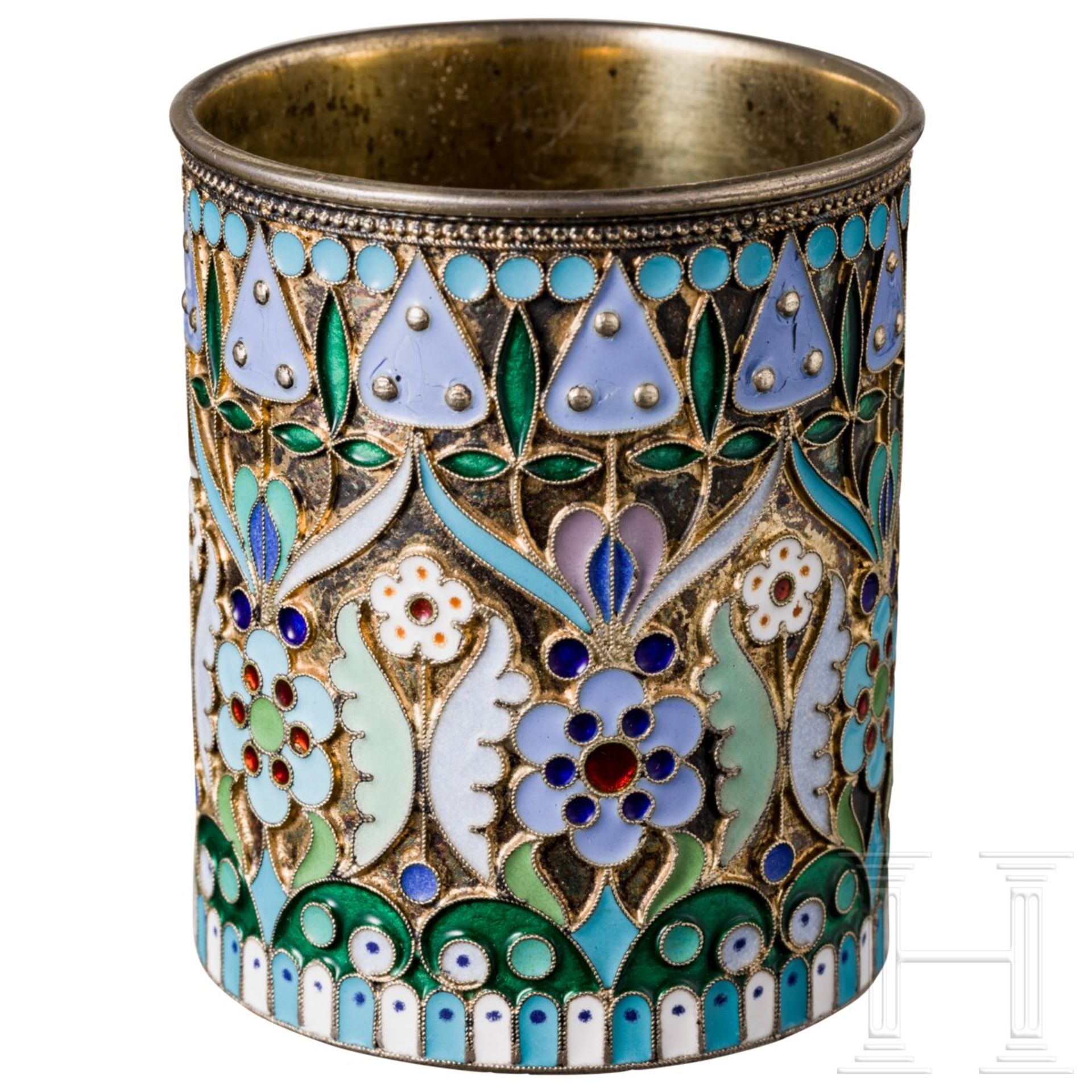 Kleiner Cloisonné-Emaille-Becher, Russland, 1908 - 1917 - Bild 2 aus 4