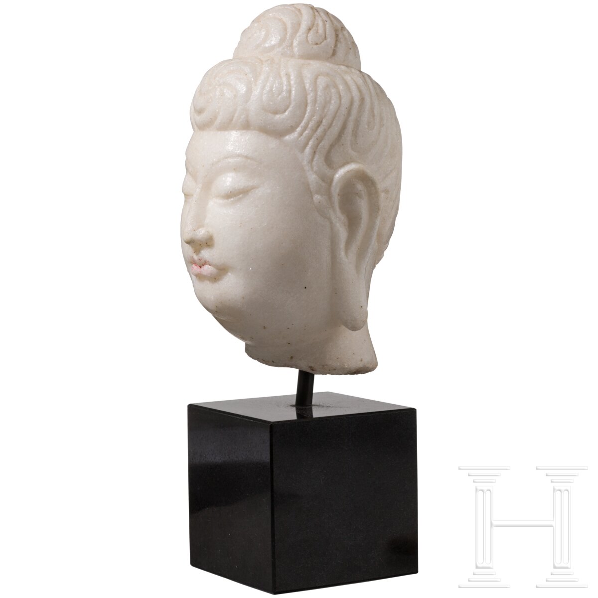 Kopf des Shakyamuni-Buddhas aus Marmor, China, Tang-Dynastie - Image 2 of 5