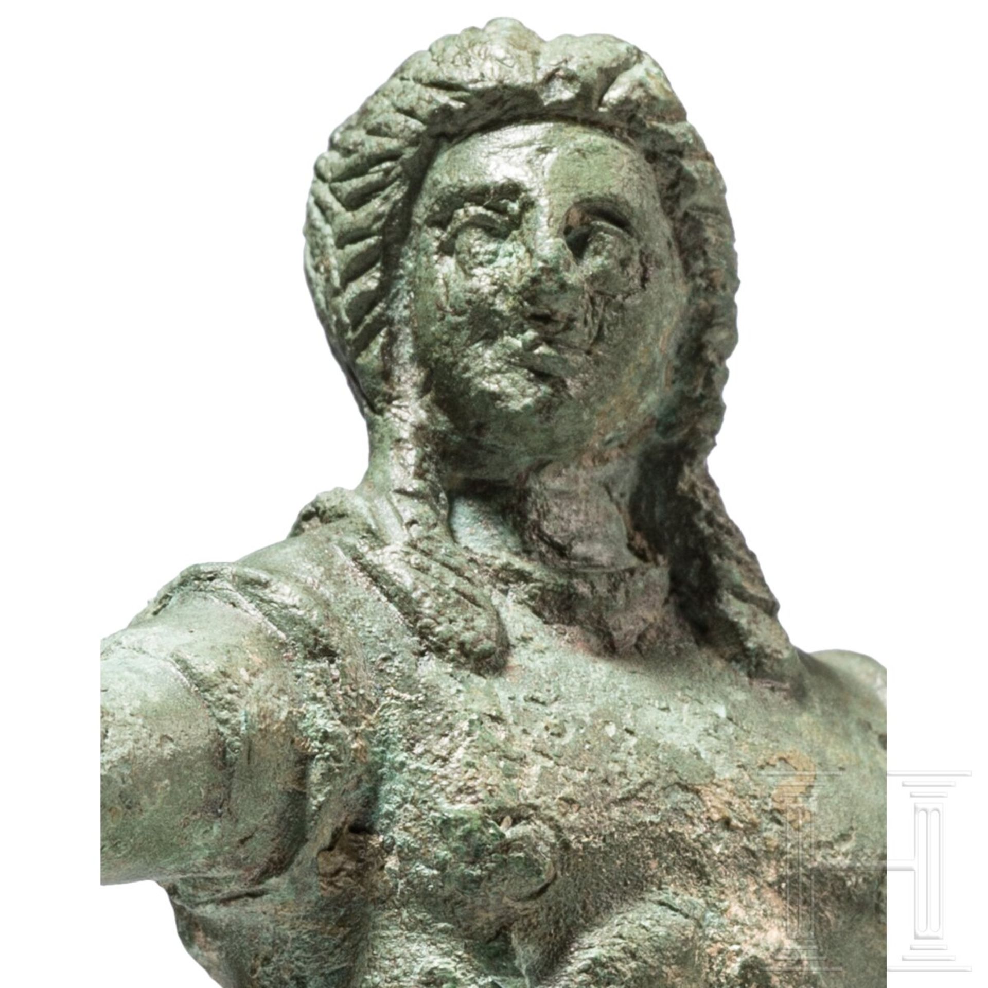 Bronzestatuette eines Kriegers, etruskisch, 3. - 2. Jhdt. v. Chr. - Bild 5 aus 5
