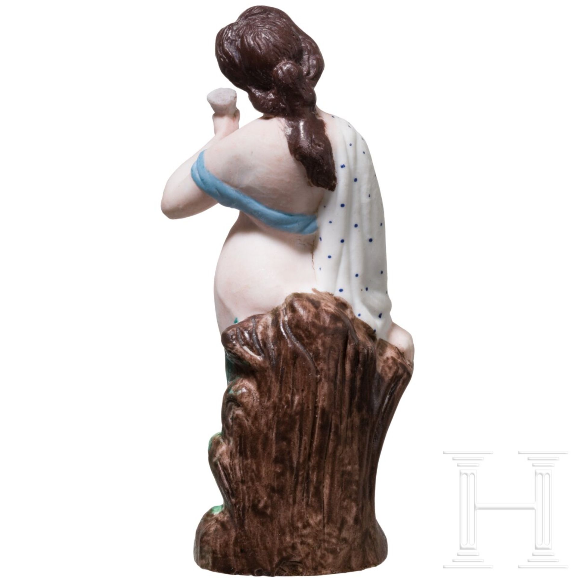 Sehr seltene erotische Porzellanfigur einer Dame, russische Privatmanufaktur, Mitte 19. Jhdt. - Bild 3 aus 5